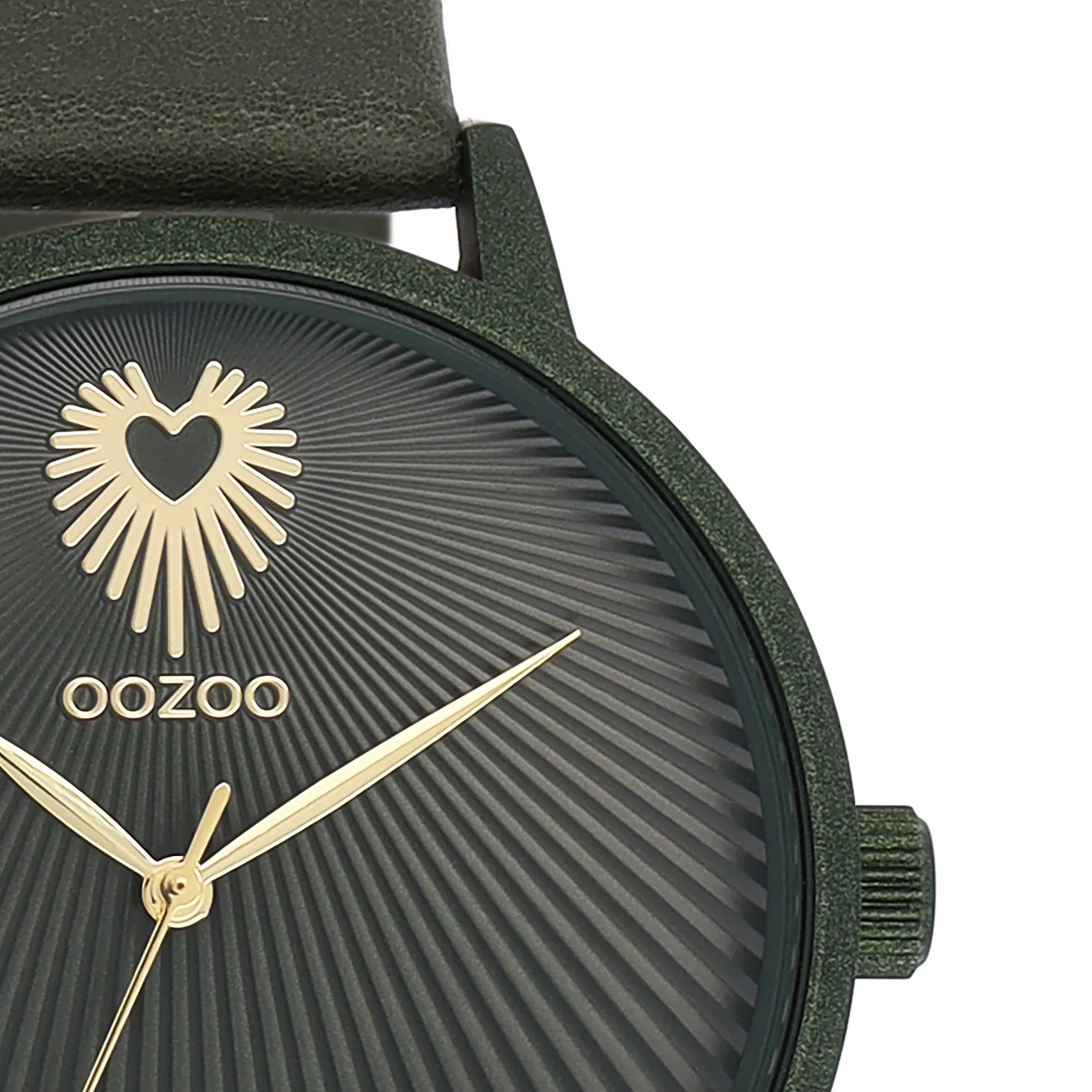 Forest green OOZOO watch with leather strap - C11248