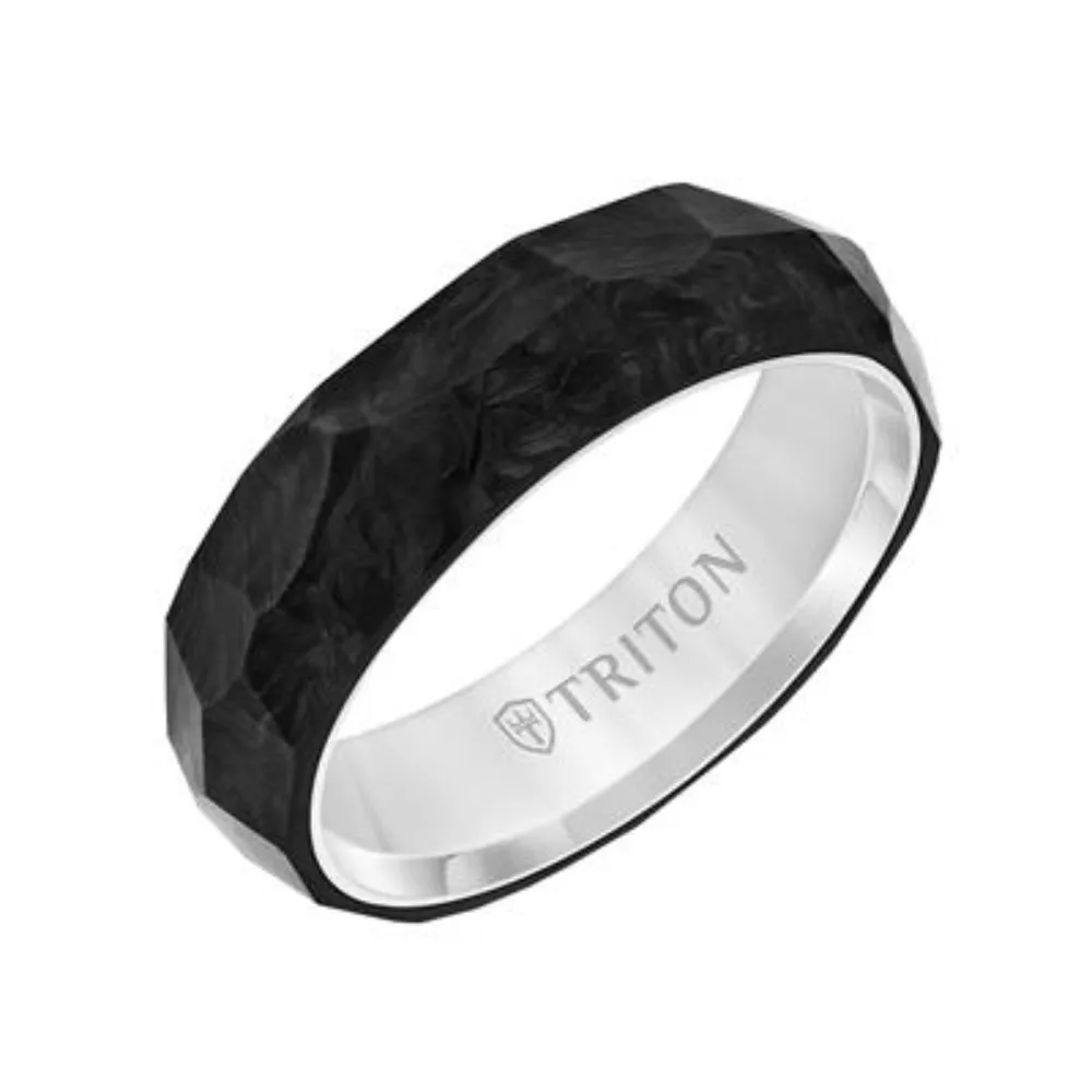 Frederick Goldman 6.5mm Faceted Carbon Fiber with Grey Titanium NO ORDERS 