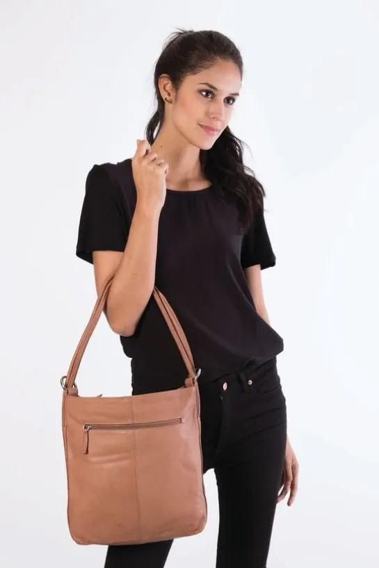 GABEE Indiana Mini Leather Convertible Handbag Backpack/Shoulder Bag