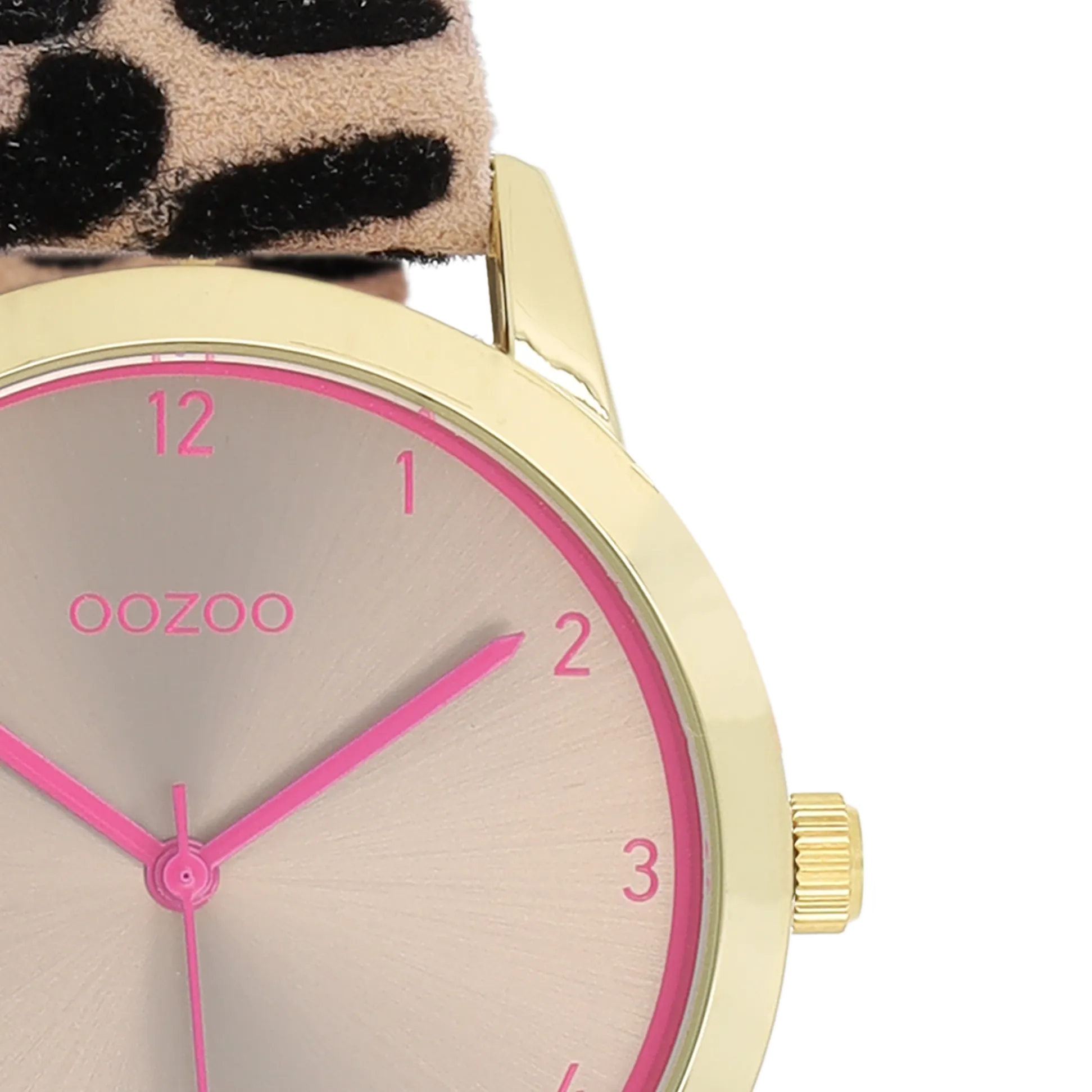 Gold coloured OOZOO watch with brown leather strap - C11374