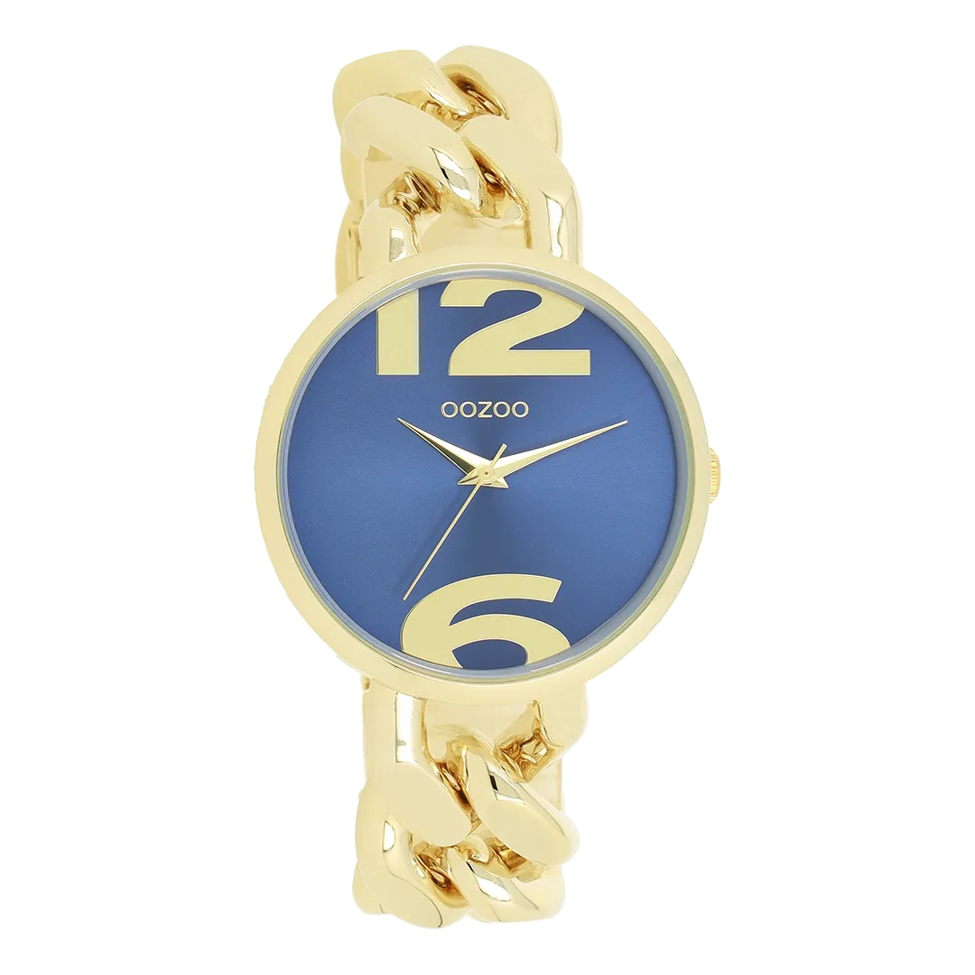Gold coloured OOZOO watch with chunky chain bracelet - C11351