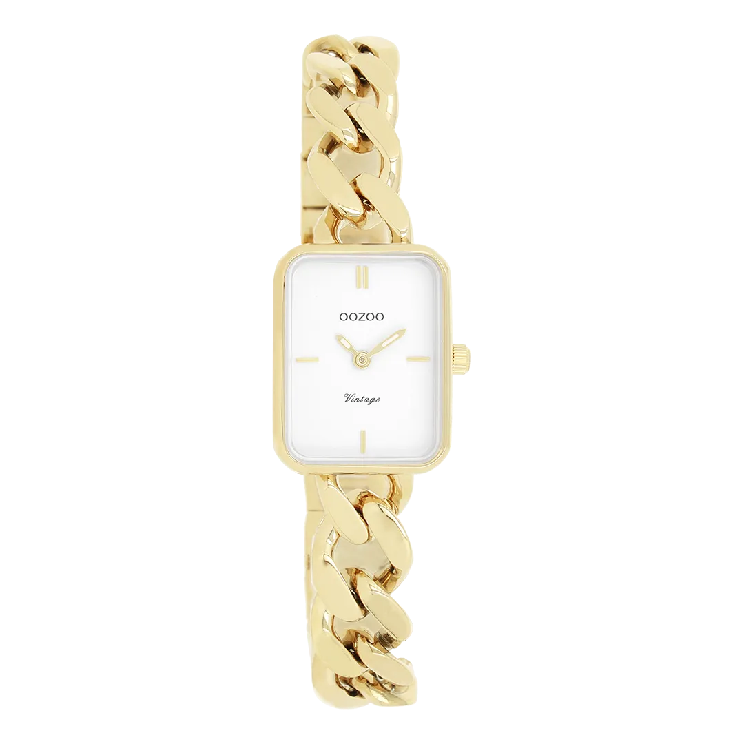 Gold coloured OOZOO watch with chunky chain bracelet - C20362
