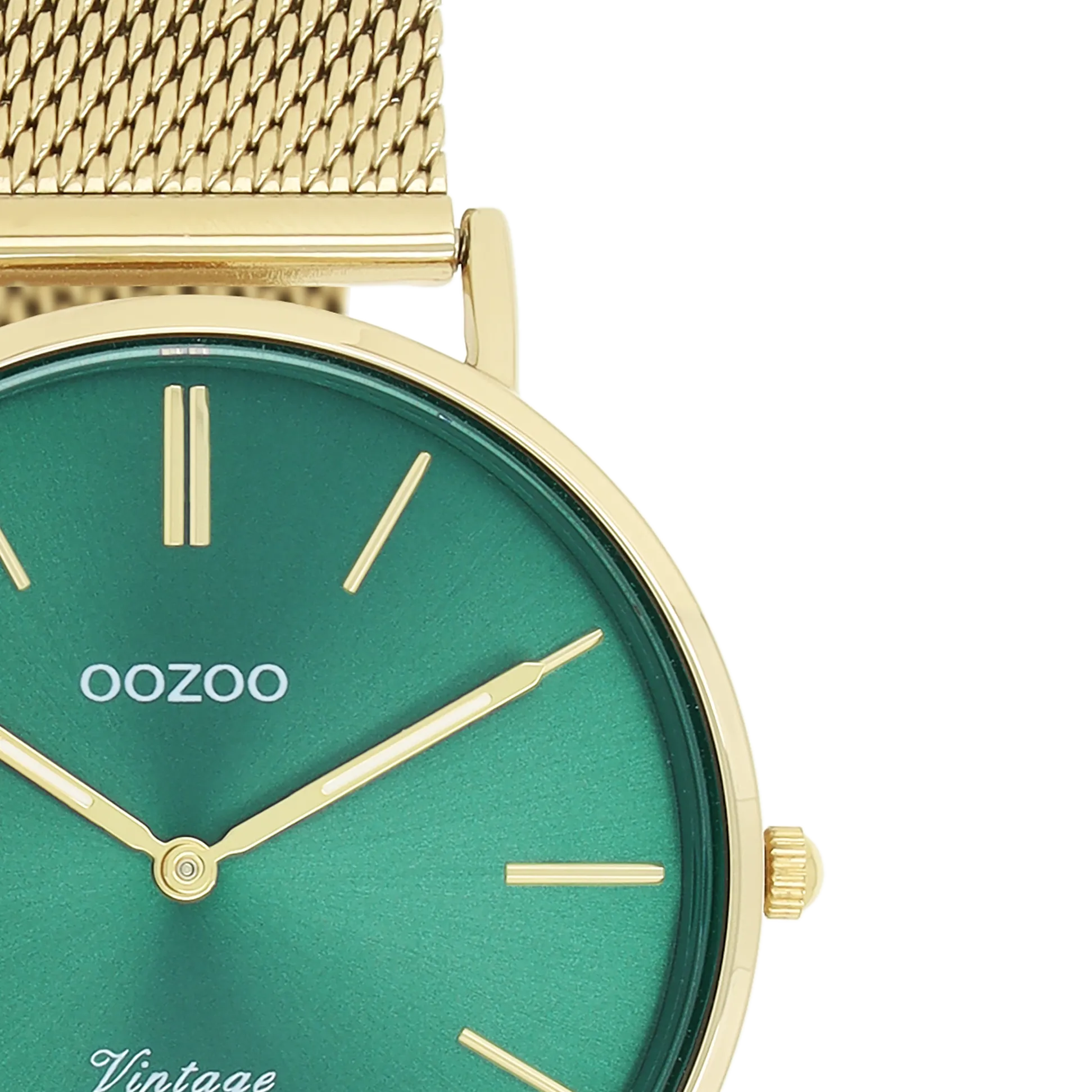 Gold coloured OOZOO watch with gold coloured metal mesh bracelet - C20295