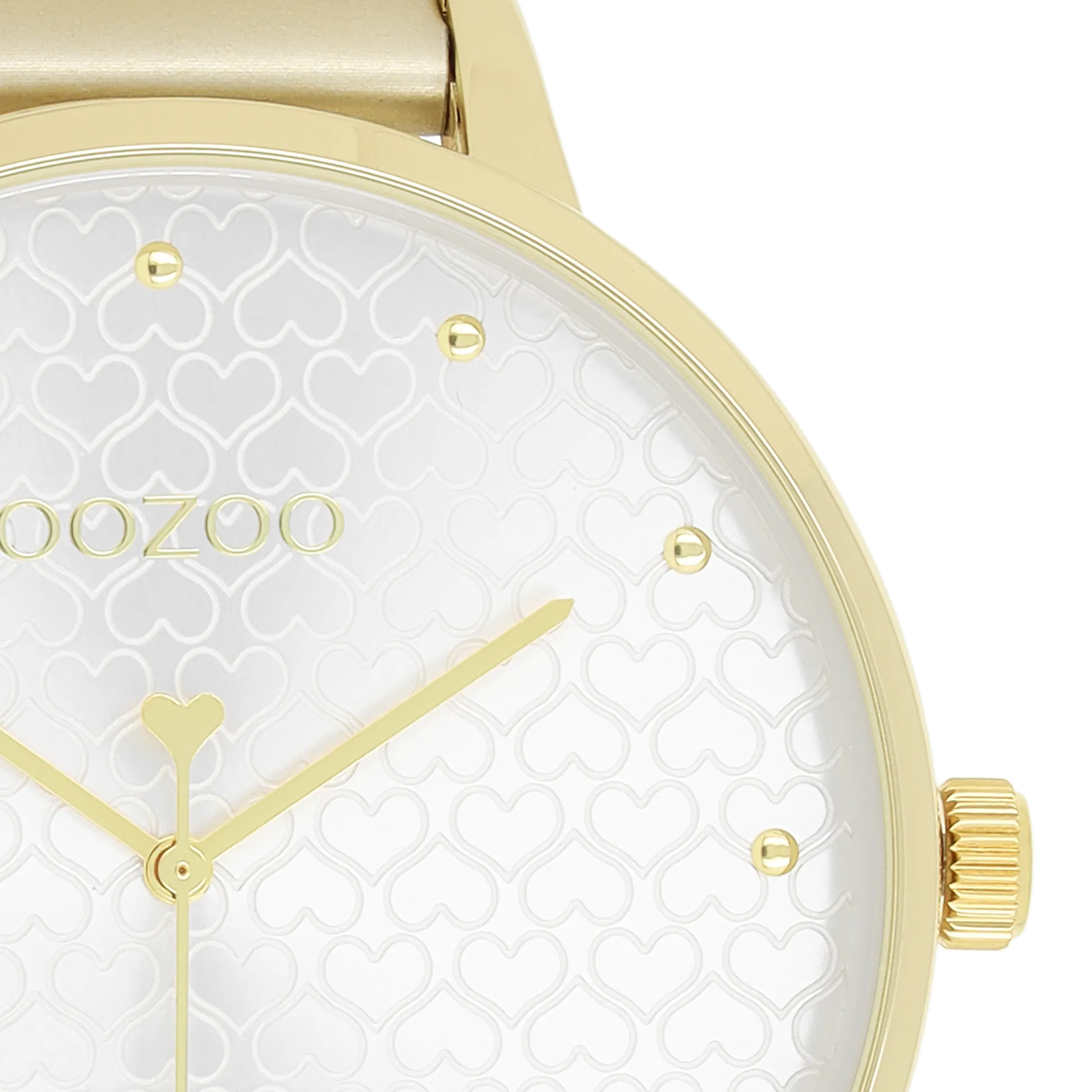 Gold coloured OOZOO watch with leather strap - C11035