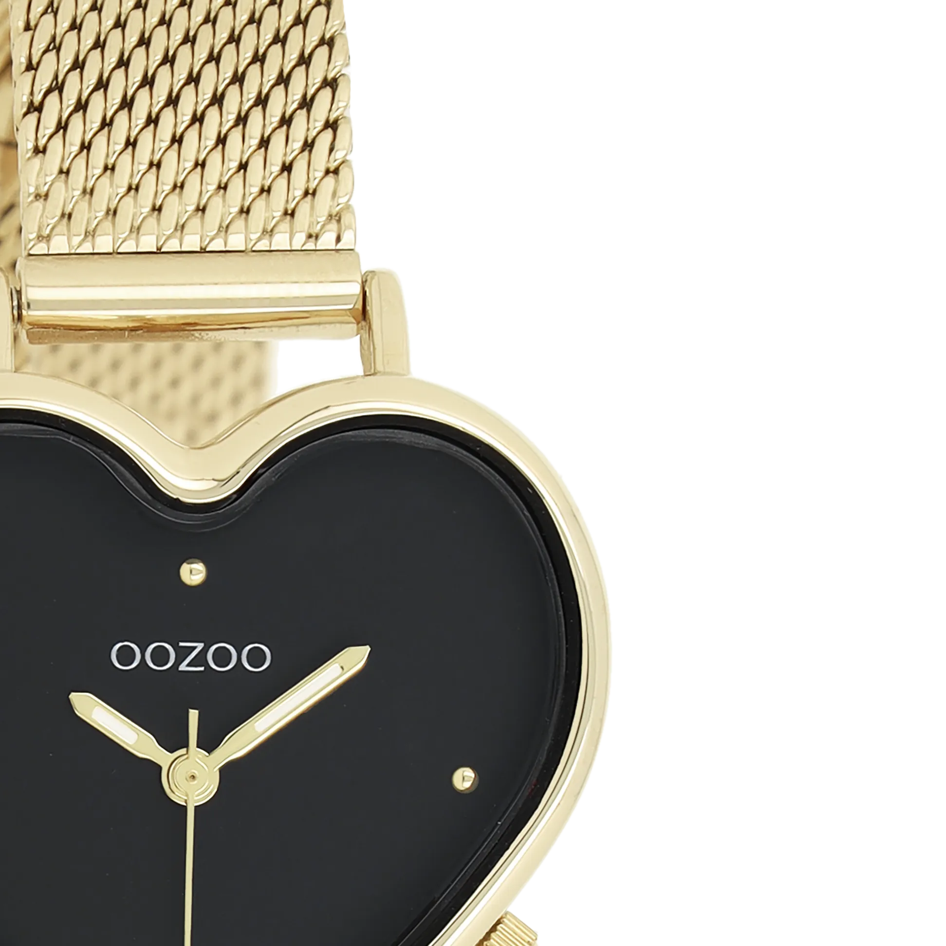 Gold coloured OOZOO watch with metal mesh bracelet - C11417