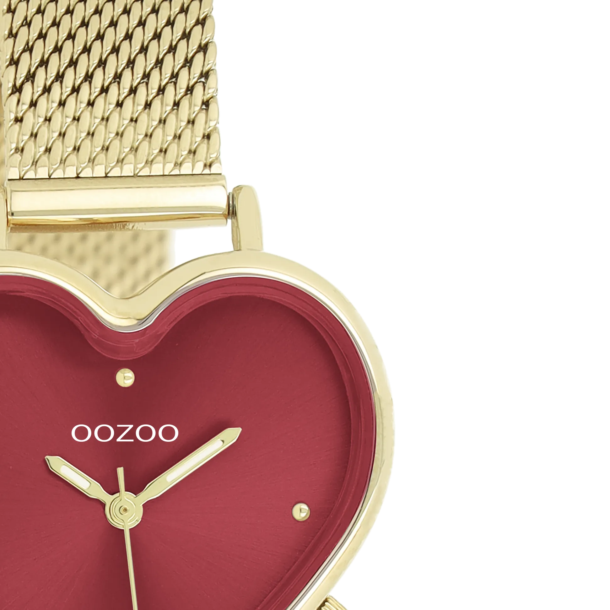 Gold coloured OOZOO watch with metal mesh bracelet - C11453