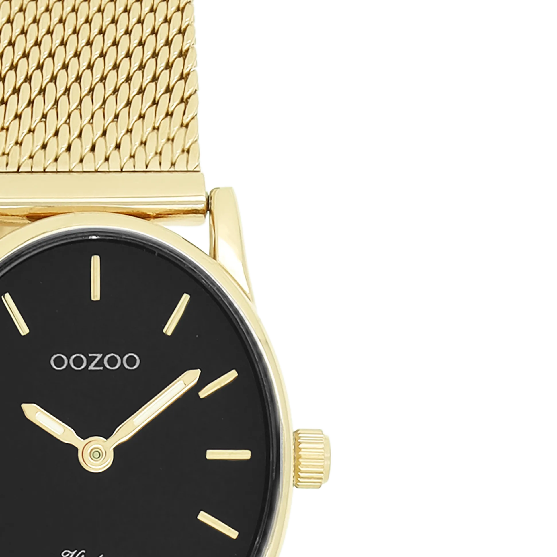 Gold coloured OOZOO watch with metal mesh bracelet - C20259
