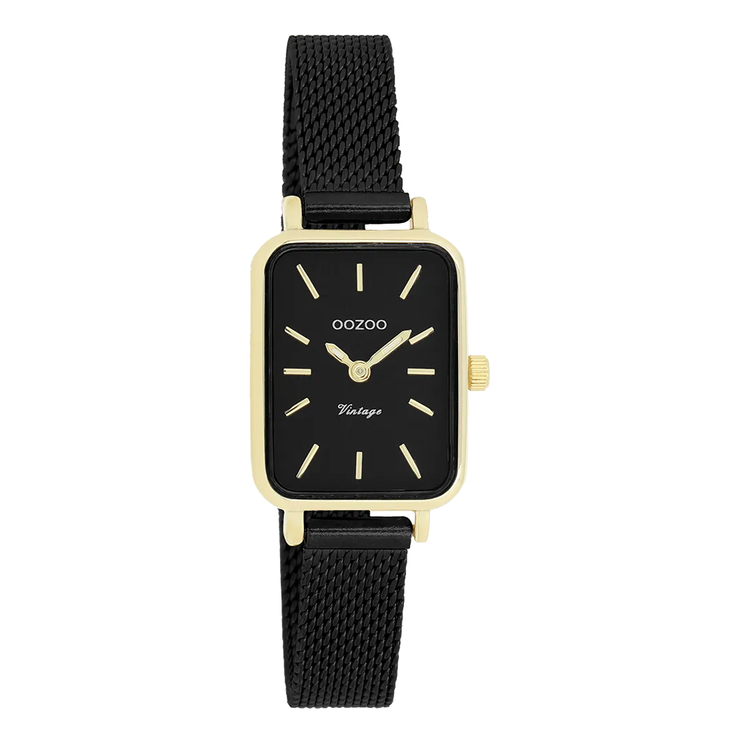 Gold coloured OOZOO watch with metal mesh bracelet - C20269