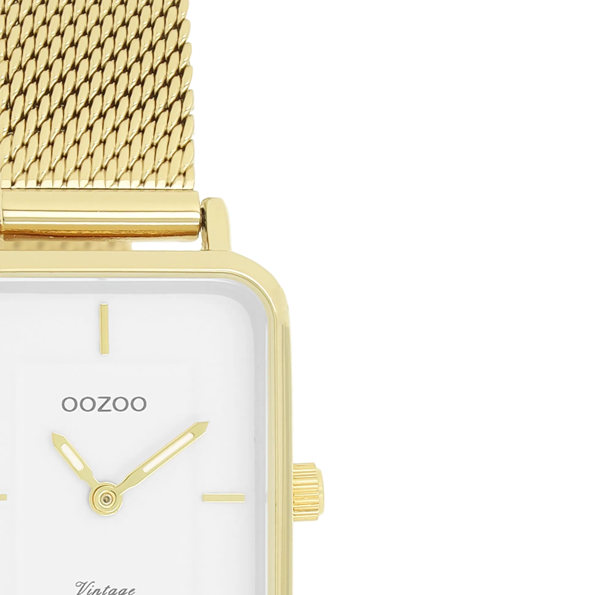 Gold coloured OOZOO watch with metal mesh bracelet - C20352