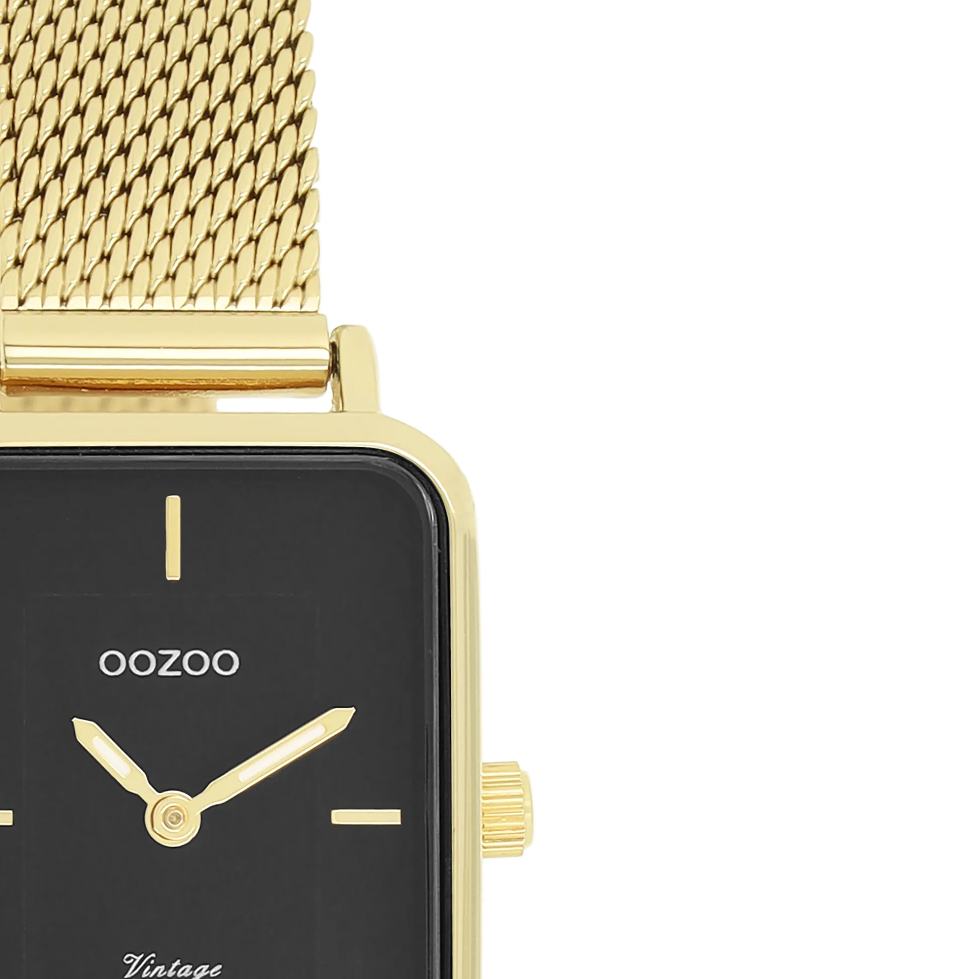 Gold coloured OOZOO watch with metal mesh bracelet - C20354