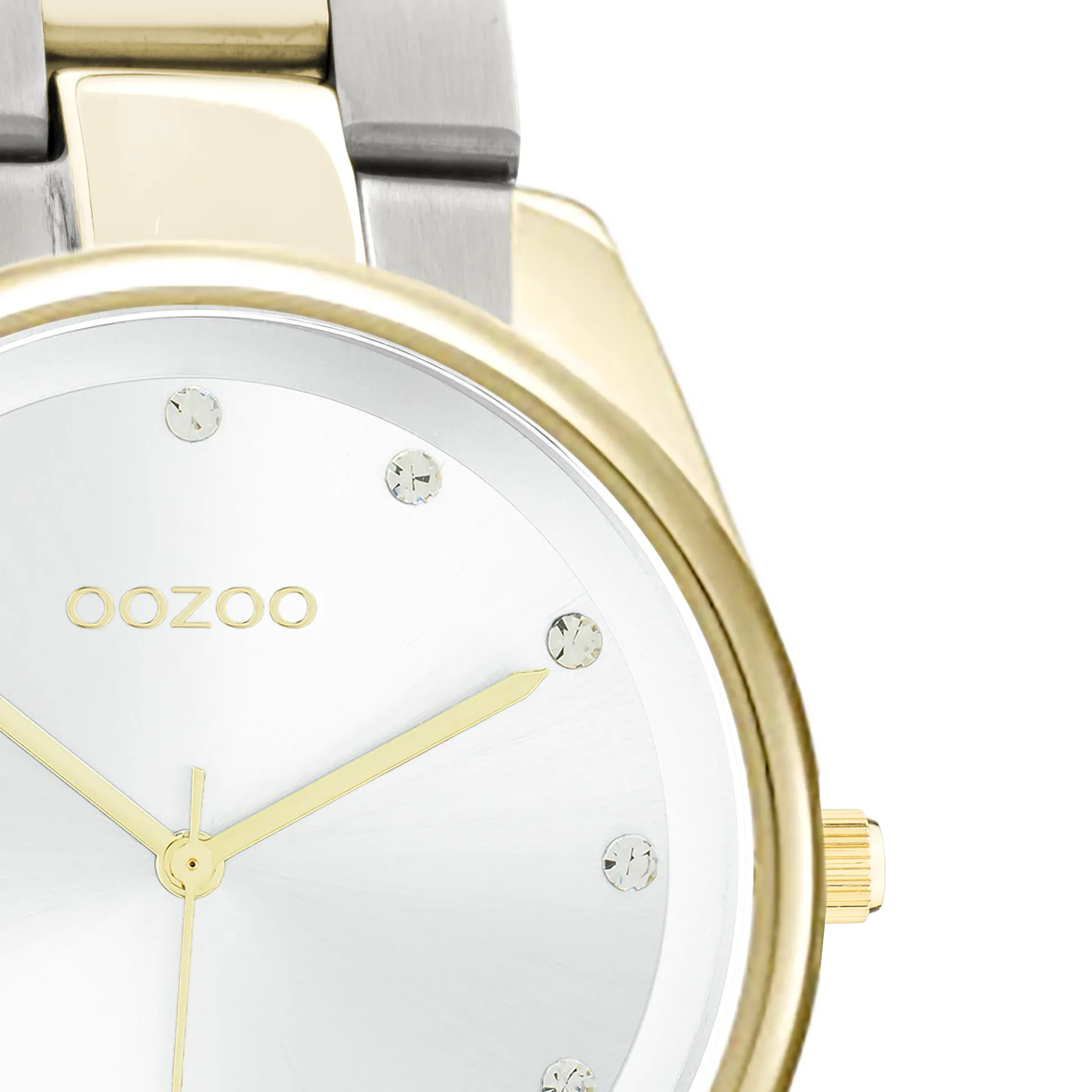 Gold coloured OOZOO watch with silver coloured/gold stainless steel bracelet - C10960