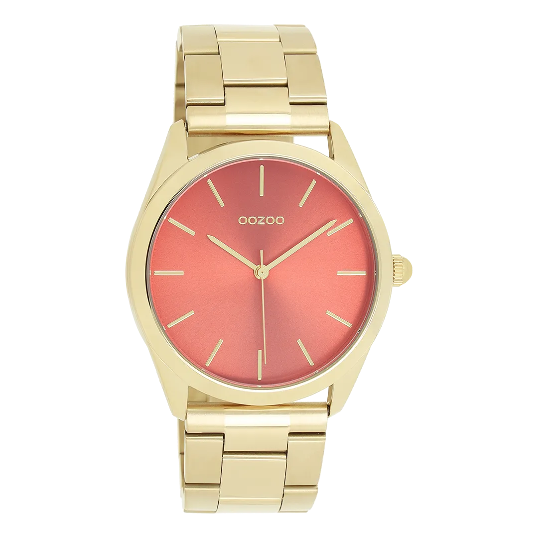 Gold coloured OOZOO watch with stainless steel bracelet - C11432