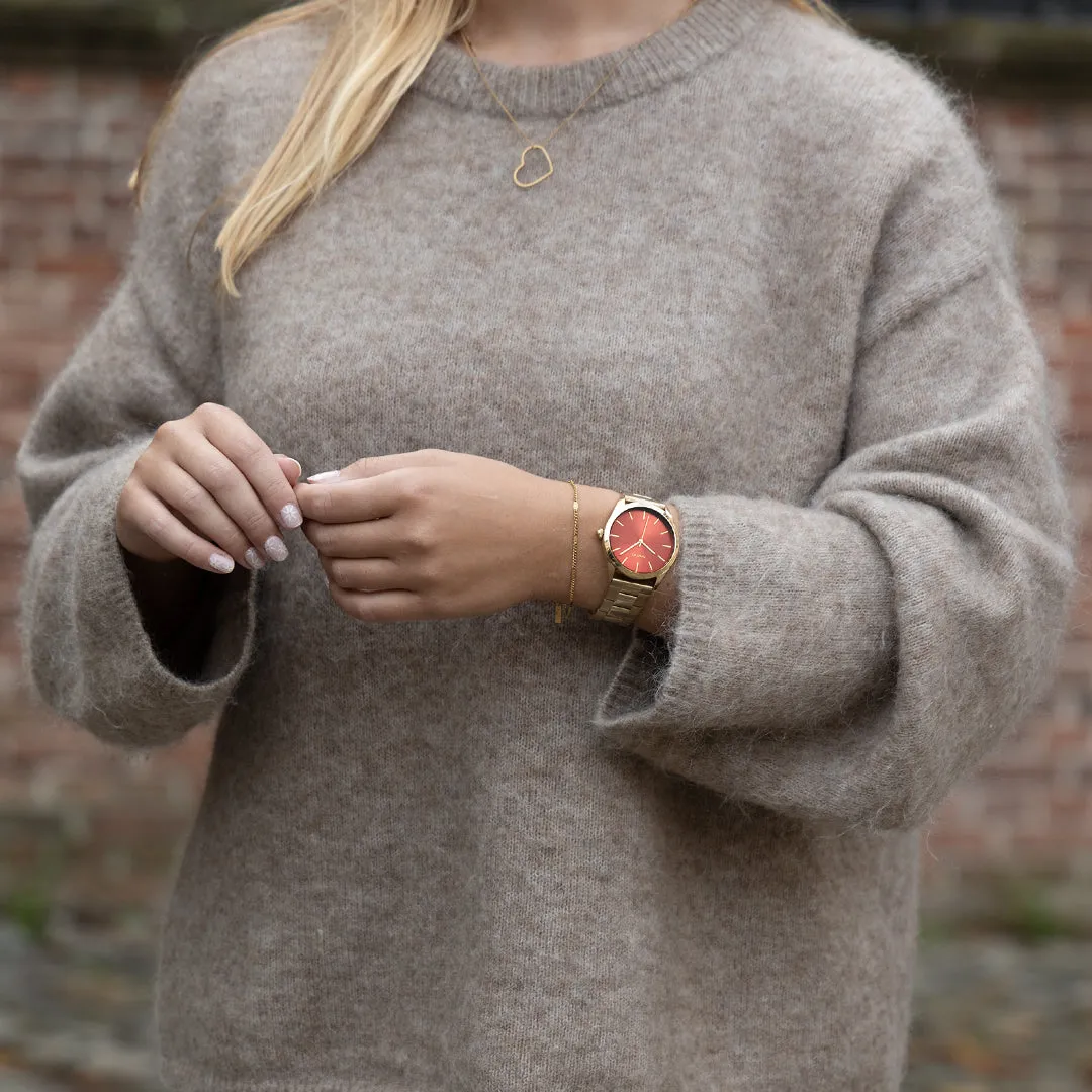 Gold coloured OOZOO watch with stainless steel bracelet - C11432
