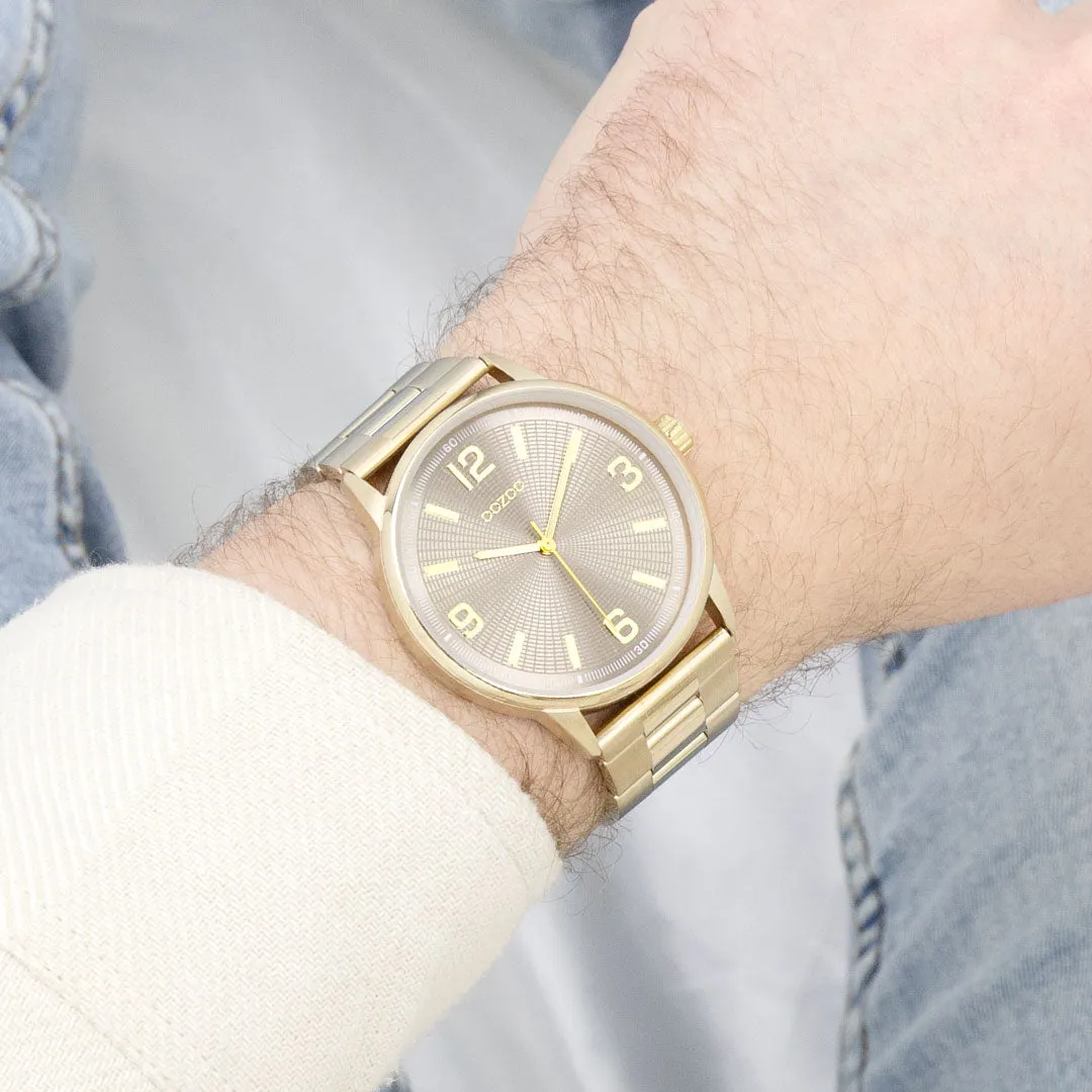 Gold coloured OOZOO watch with stainless steel bracelet - C11504