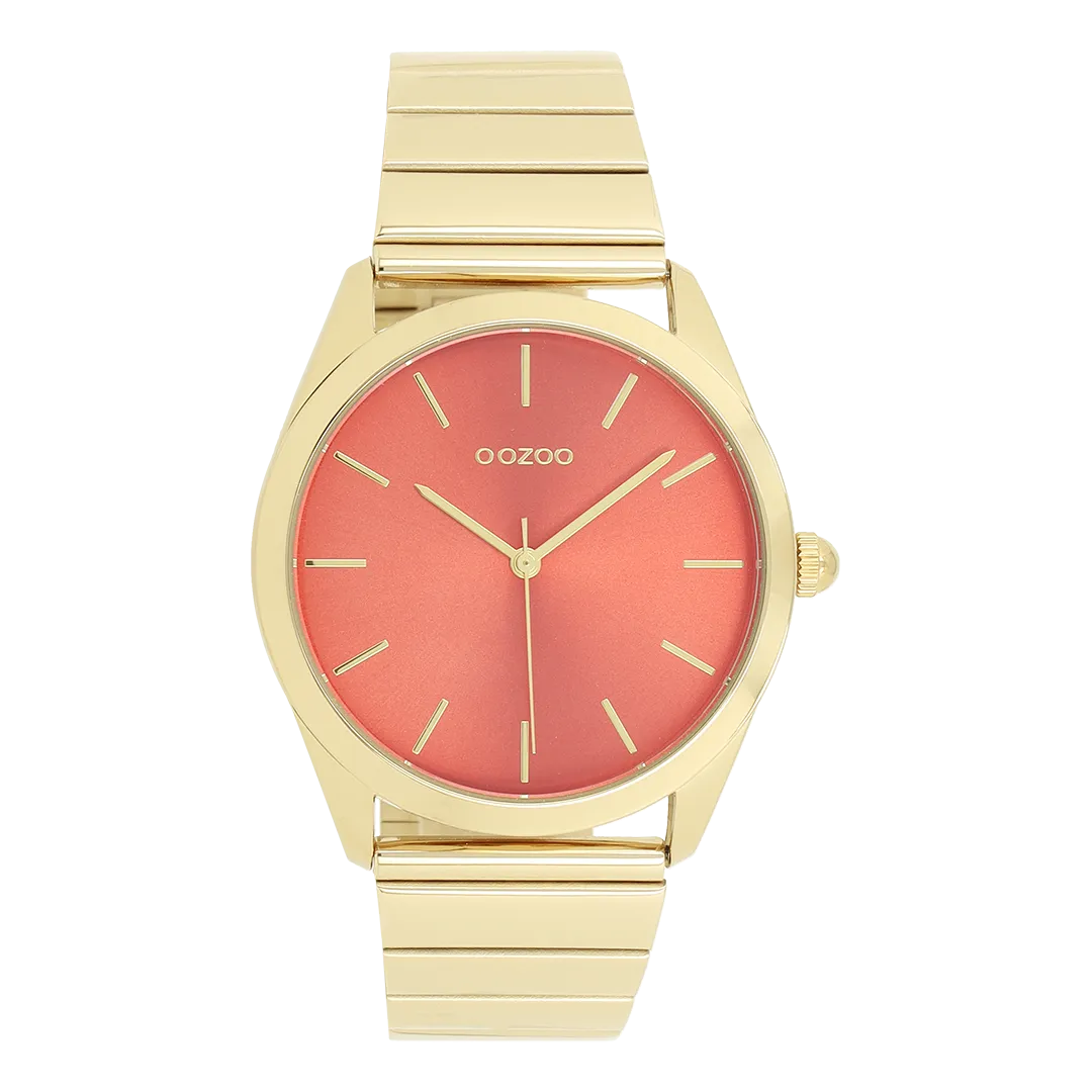 Gold coloured OOZOO watch with stainless steel bracelet - C11518