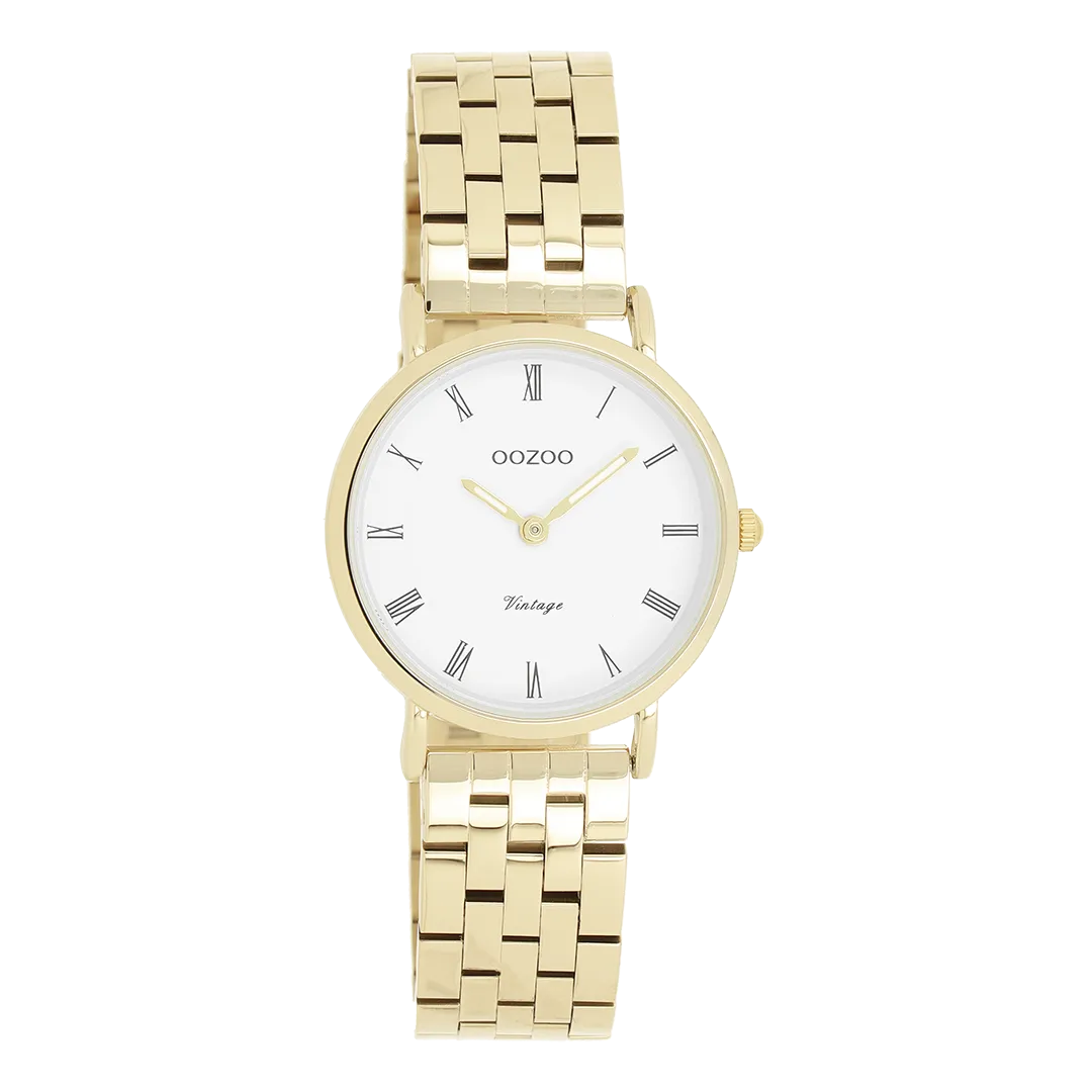 Gold coloured OOZOO watch with stainless steel bracelet - C20376