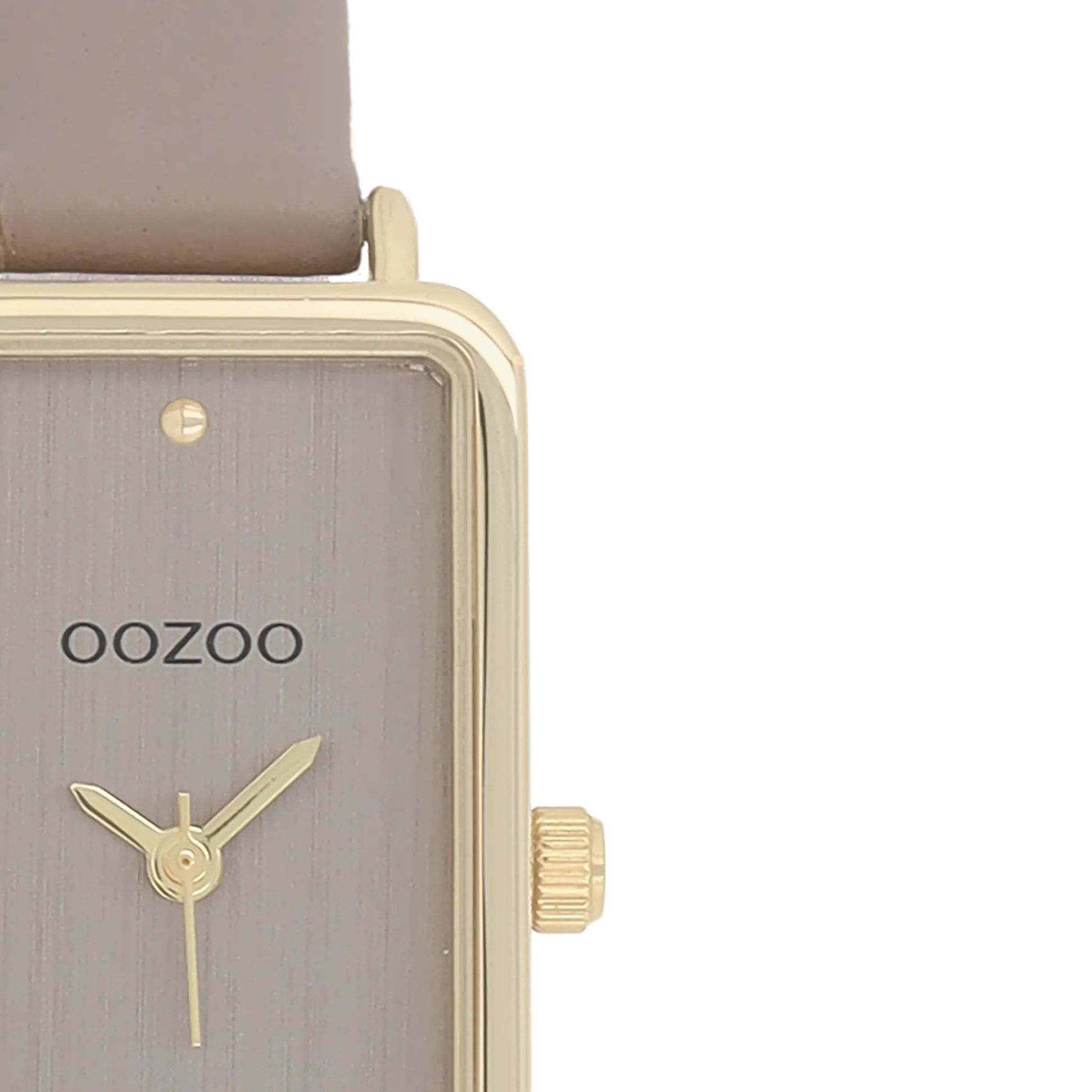 Gold coloured OOZOO watch with taupe leather strap - C11531