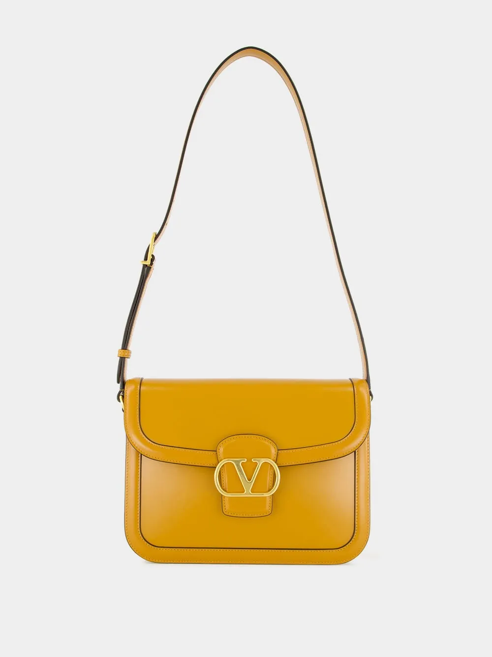 Golden Leather Shoulder Bag 9to5