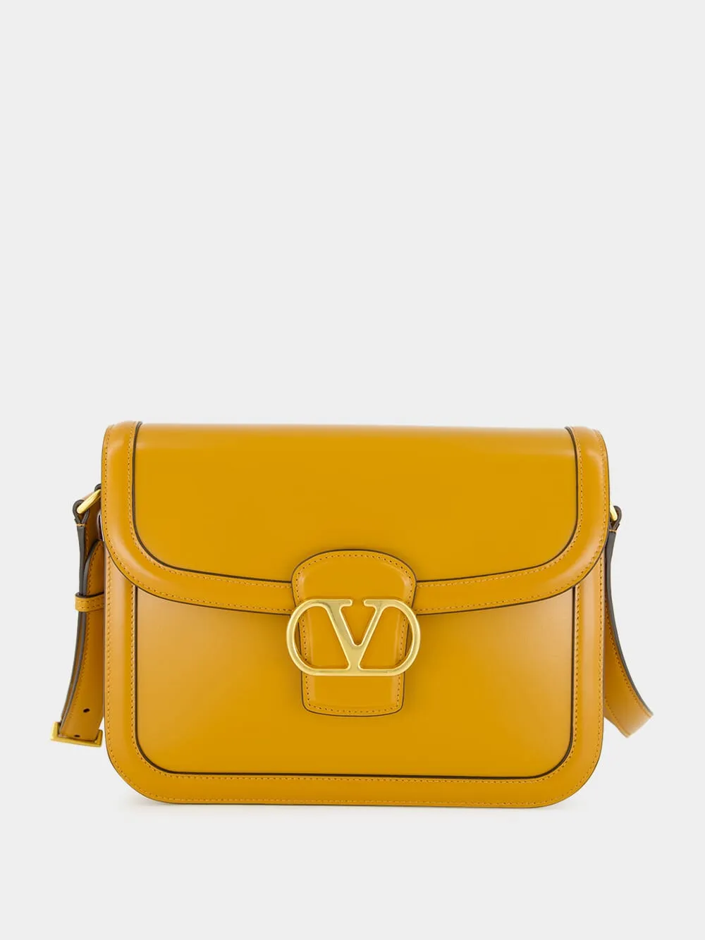 Golden Leather Shoulder Bag 9to5
