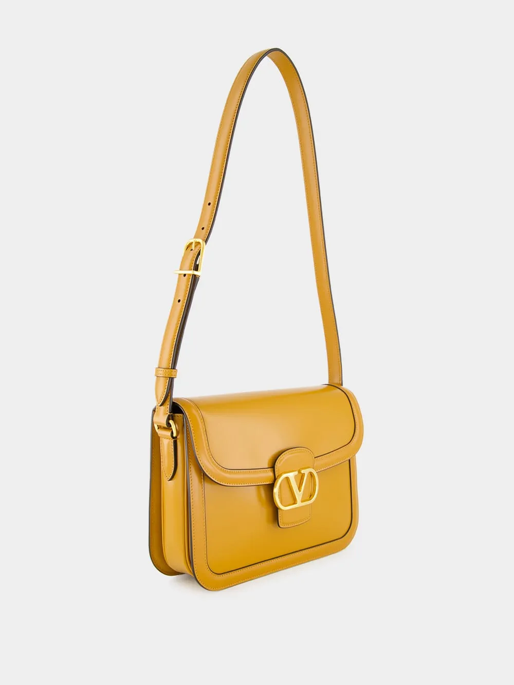Golden Leather Shoulder Bag 9to5