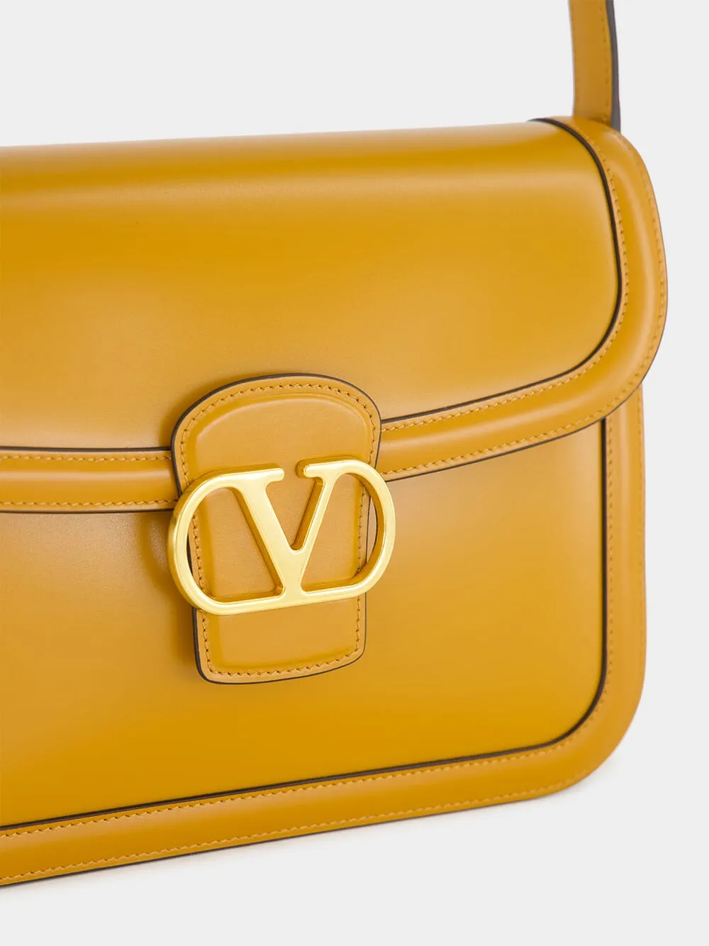 Golden Leather Shoulder Bag 9to5