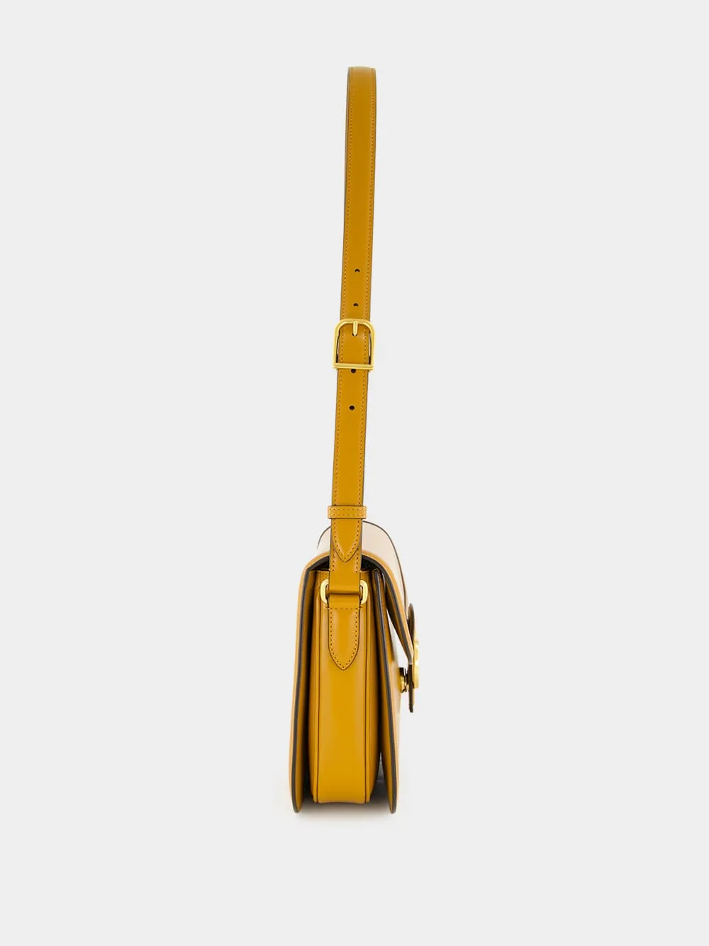 Golden Leather Shoulder Bag 9to5