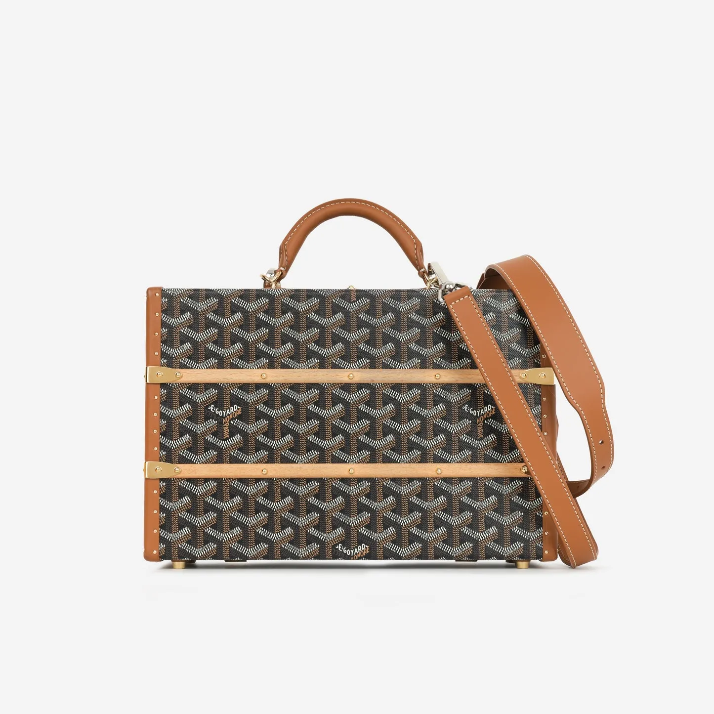 Goyard Goyard - Palace MM Trunk - Black/Tan Goyardine GHW - Pre-Loved