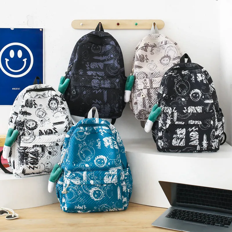 Graffiti comic schoolbag, fashionable backpack 