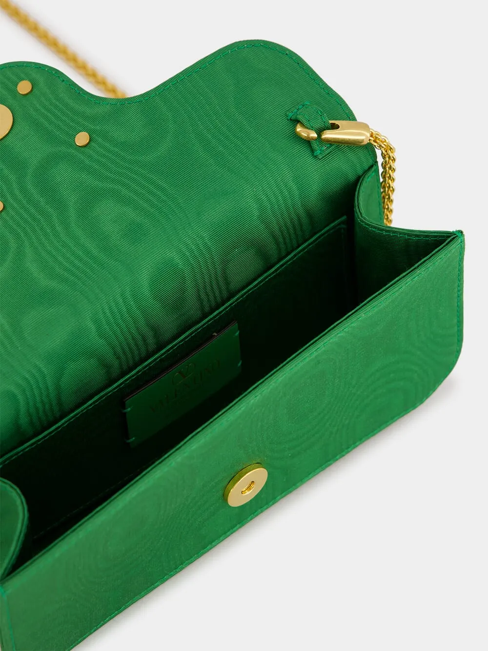Green Loco Moir?? Clutch with Jewel Logo