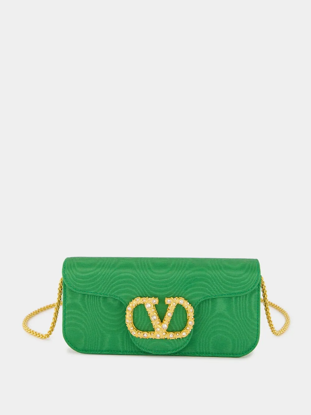 Green Loco Moir?? Clutch with Jewel Logo