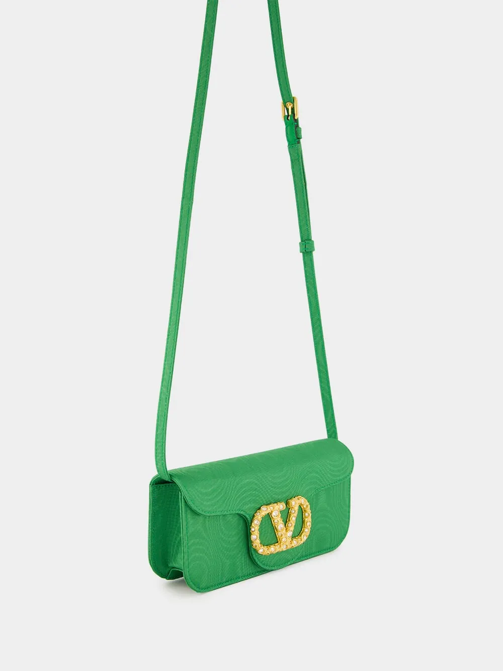 Green Loco Moir?? Clutch with Jewel Logo