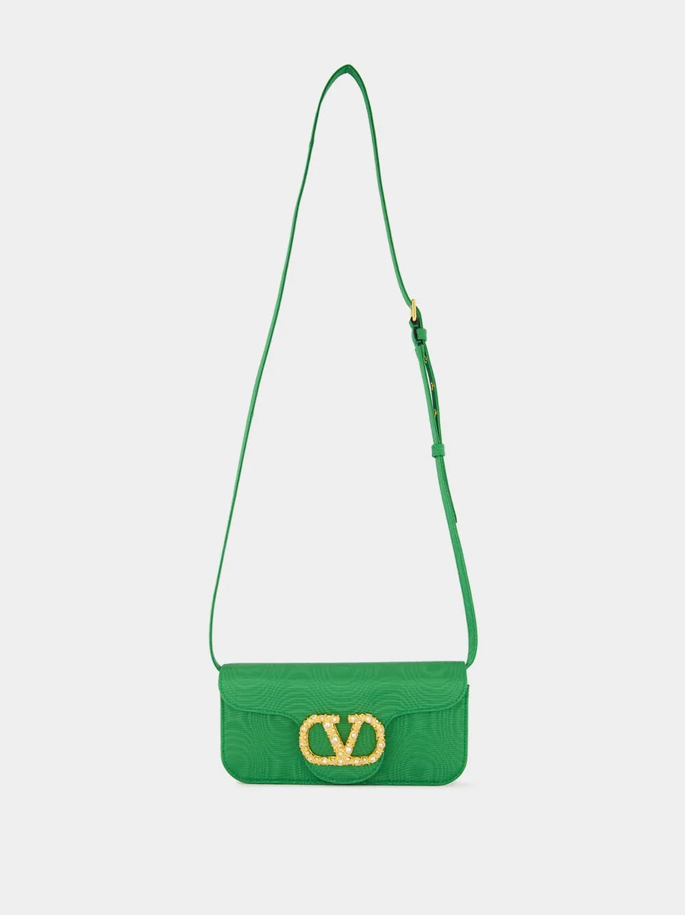Green Loco Moir?? Clutch with Jewel Logo