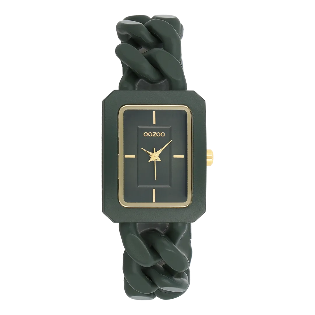 Green OOZOO watch with chain bracelet - C11279
