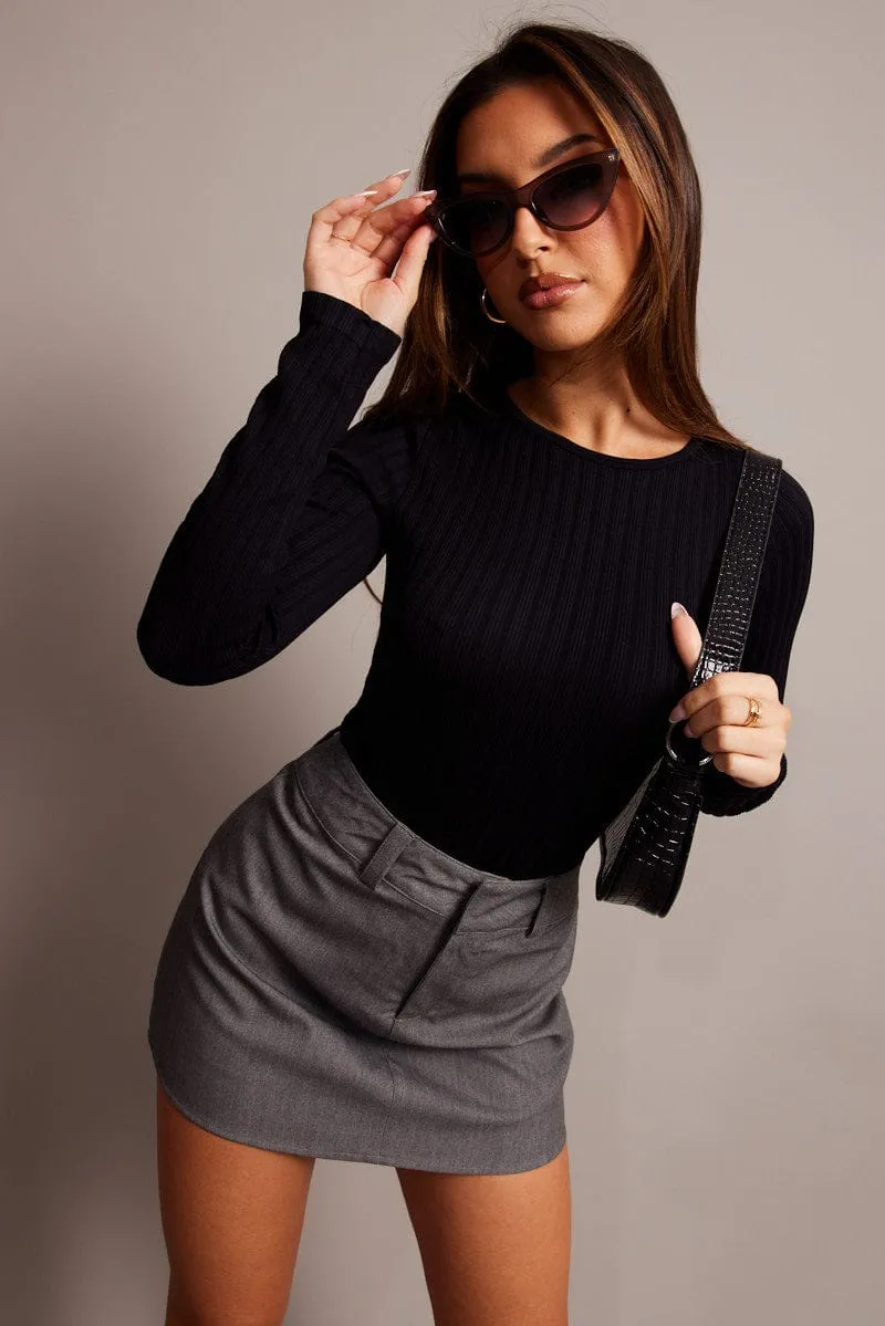 Grey Mini Skirt Mid Rise,skirt,denim skirt,mini skirt,maxi skirt,jean skirt,skort,tennis skirt,pleated skirt,pencil skirt,bubble skirt,plisse skirt,fitted skirt,midi skirt,short skirt,short mini skirt,leather skirt,a line skirt,Split skirt