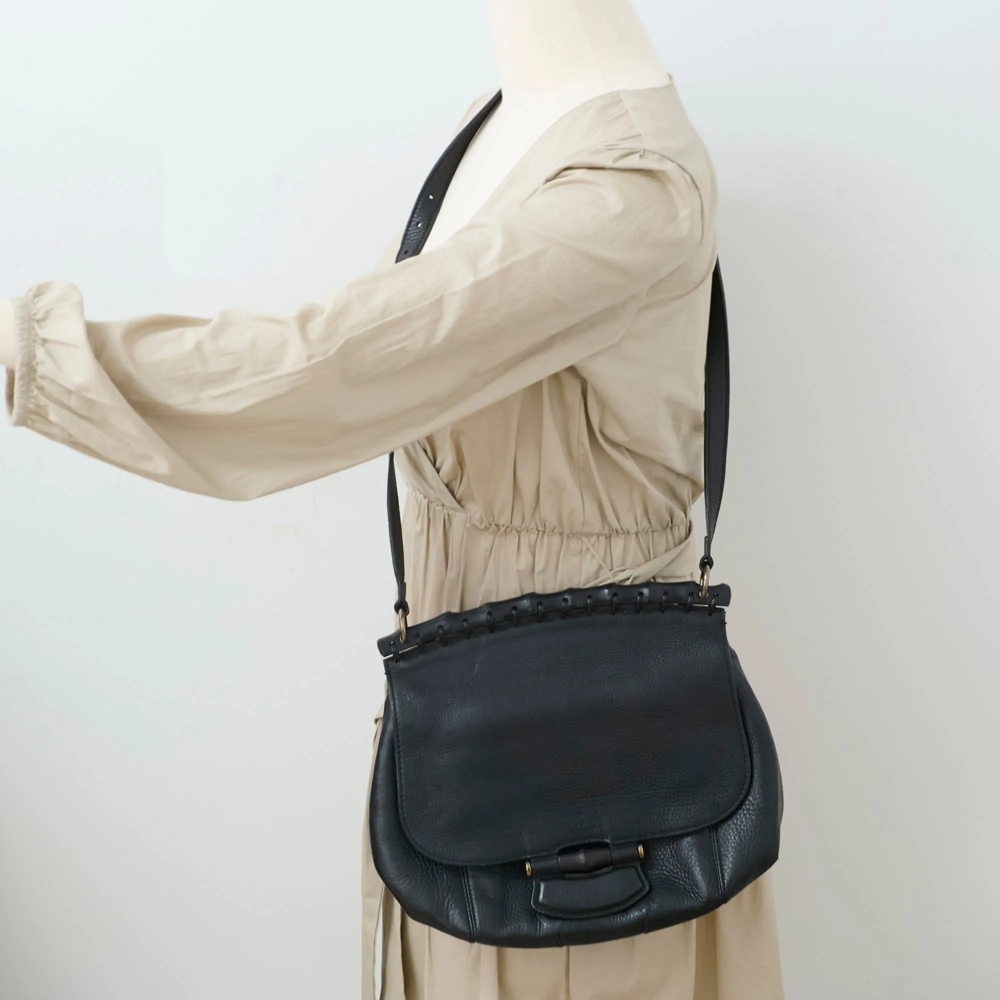 Gucci Bamboo Messenger Black