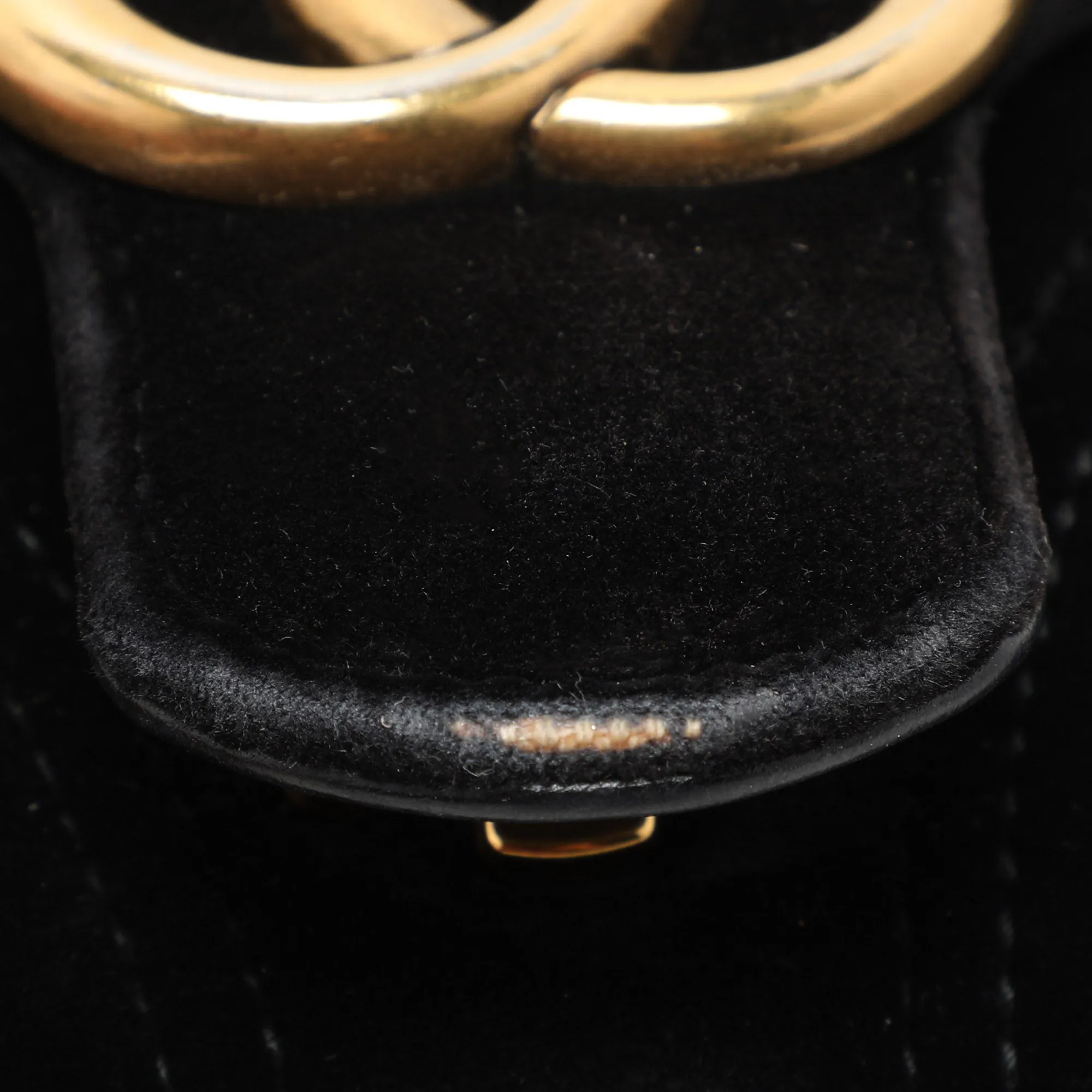 Gucci Black Matelass&eacute; Velvet Mini Gg Marmont Shoulder Bag
