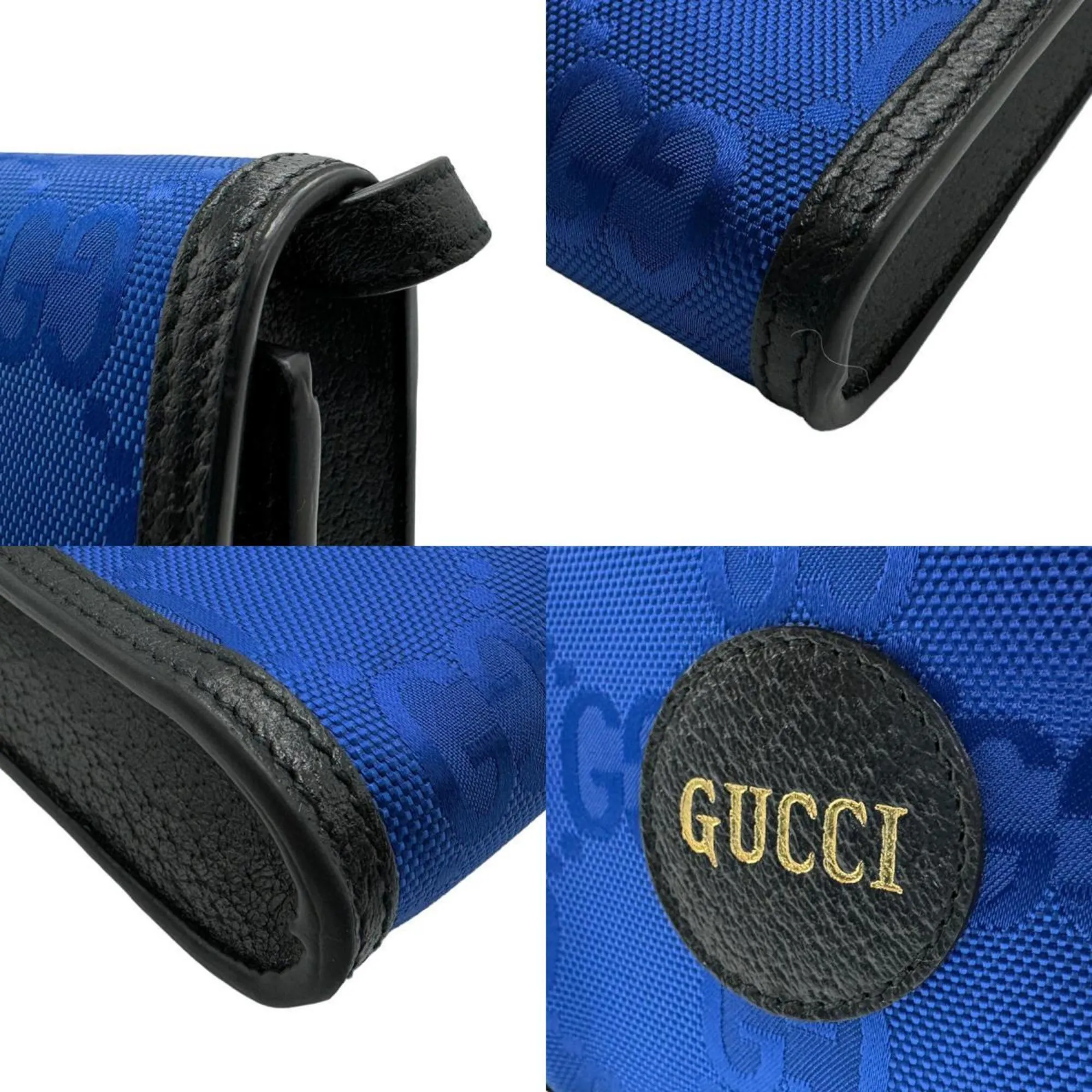 Gucci  blue Nylon Leather Shoulder Bag (Pre-Owned)