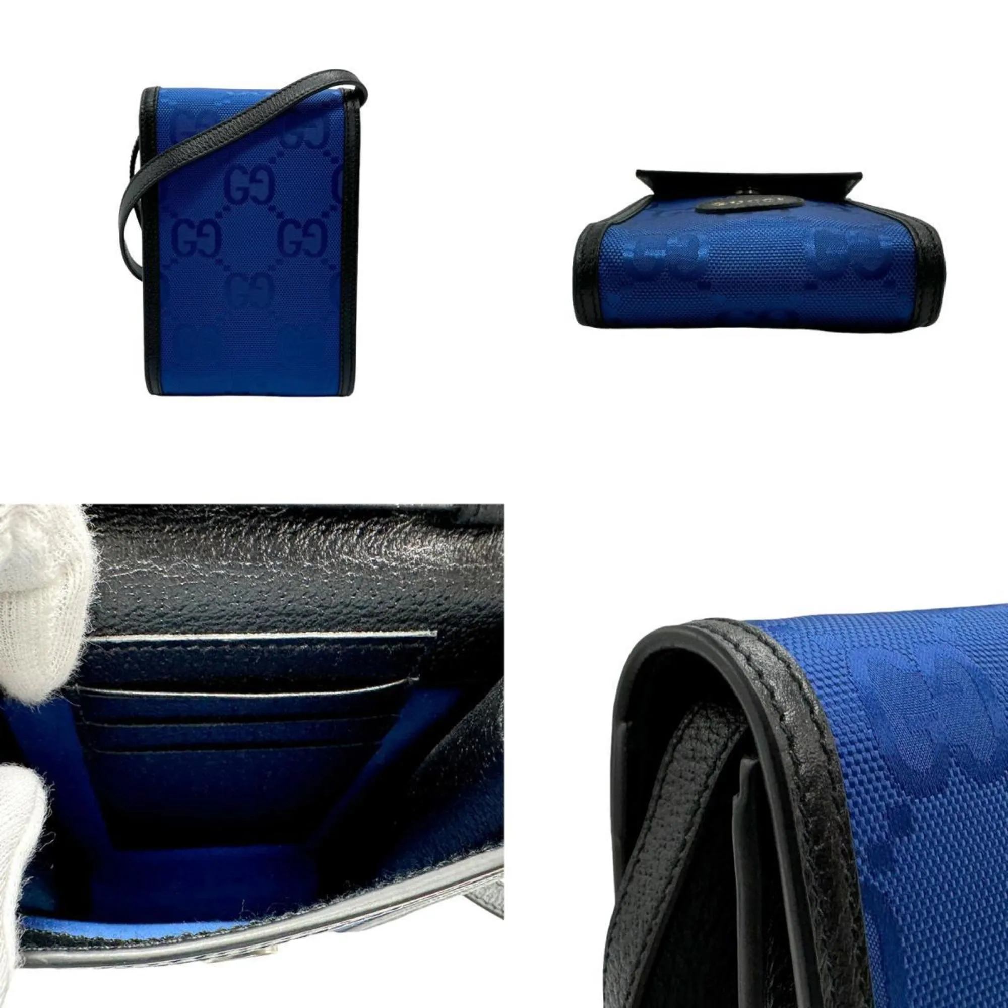 Gucci  blue Nylon Leather Shoulder Bag (Pre-Owned)