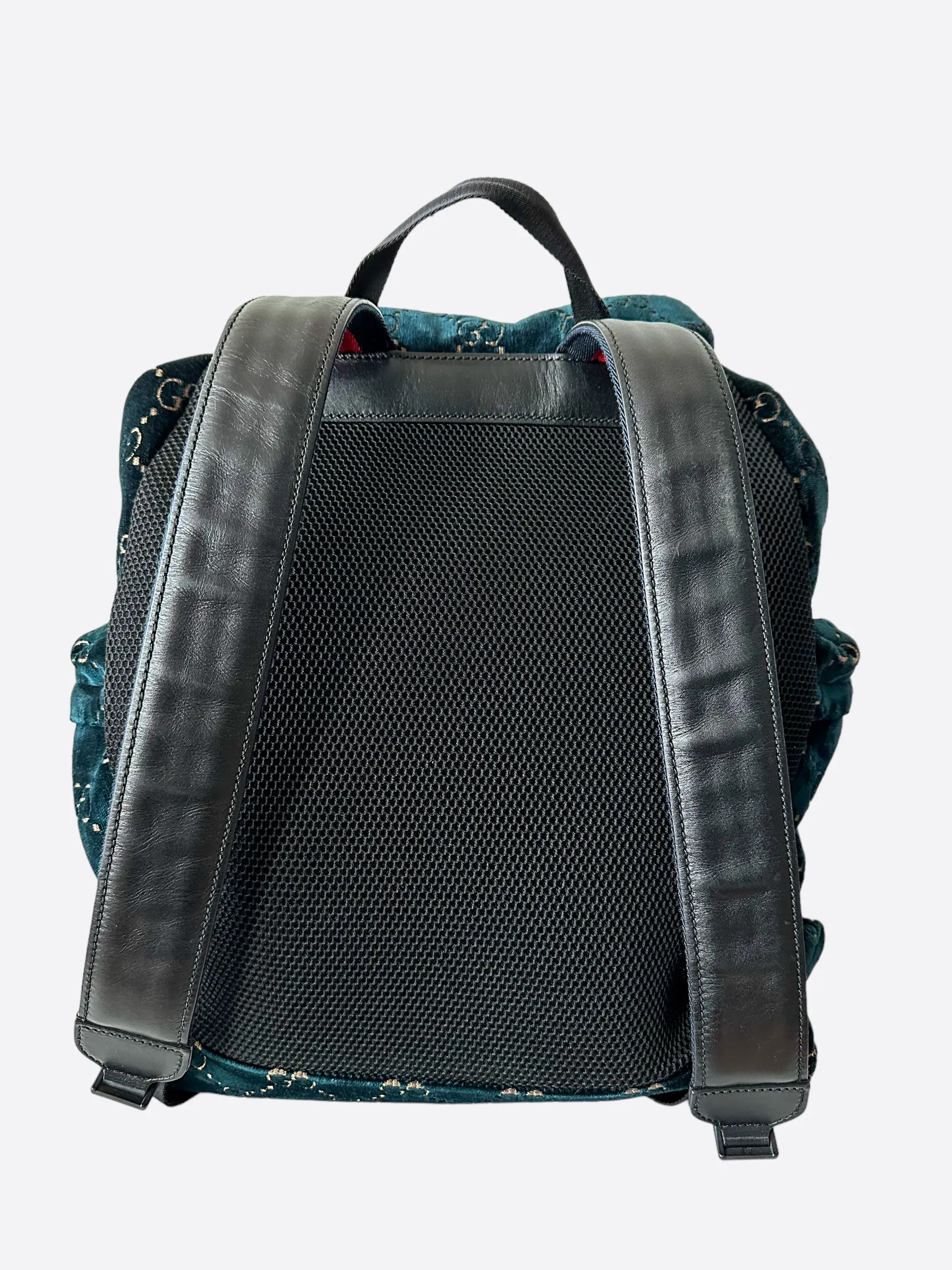 Gucci Blue Velvet GG Monogram Backpack