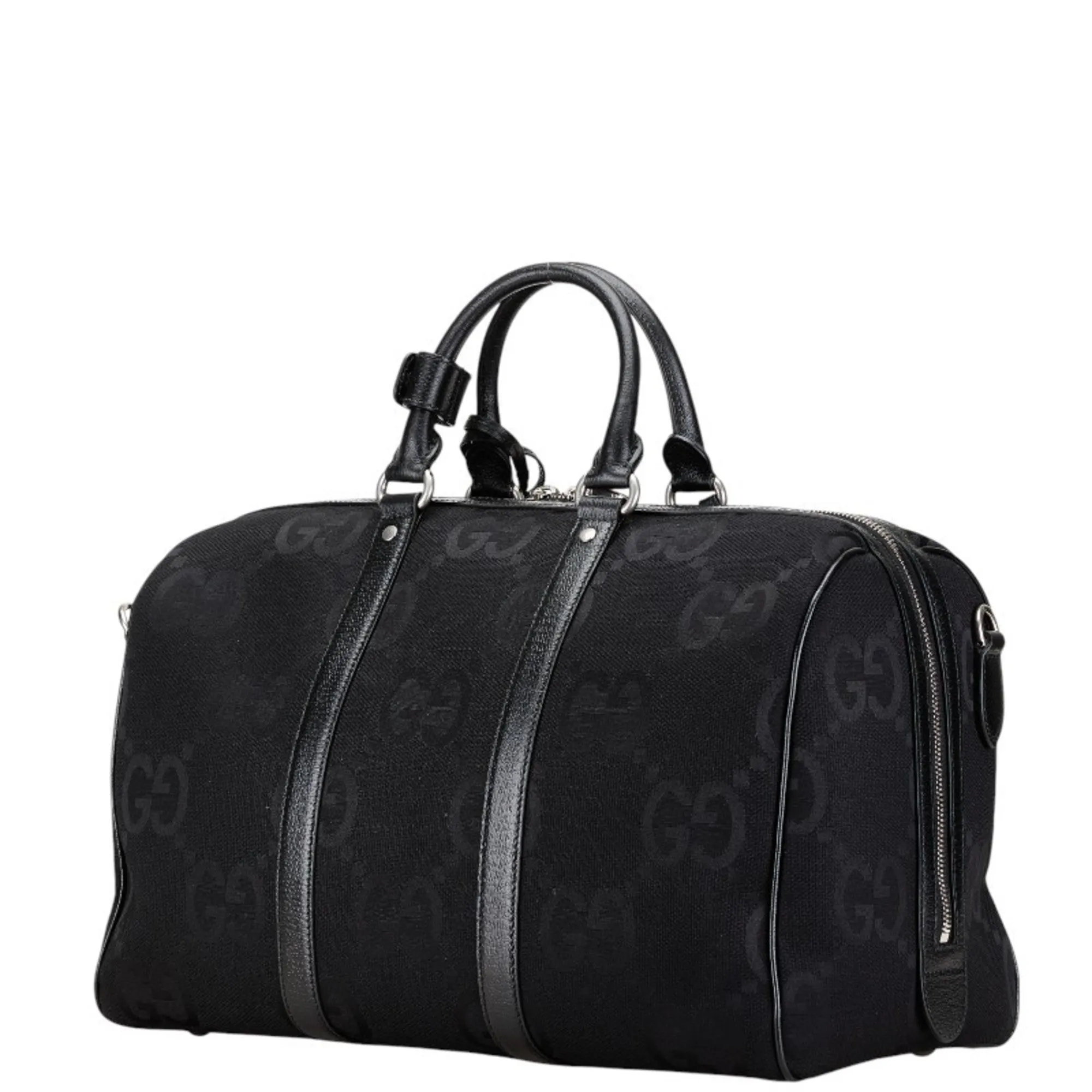 Gucci  Canvas Leather Boston Bag Eco-Bag Pouch Shoulder Bag (Pre-Owned)