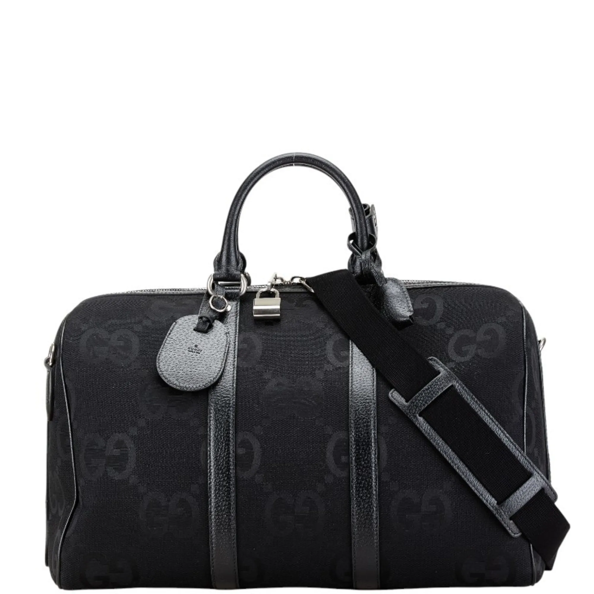 Gucci  Canvas Leather Boston Bag Eco-Bag Pouch Shoulder Bag (Pre-Owned)