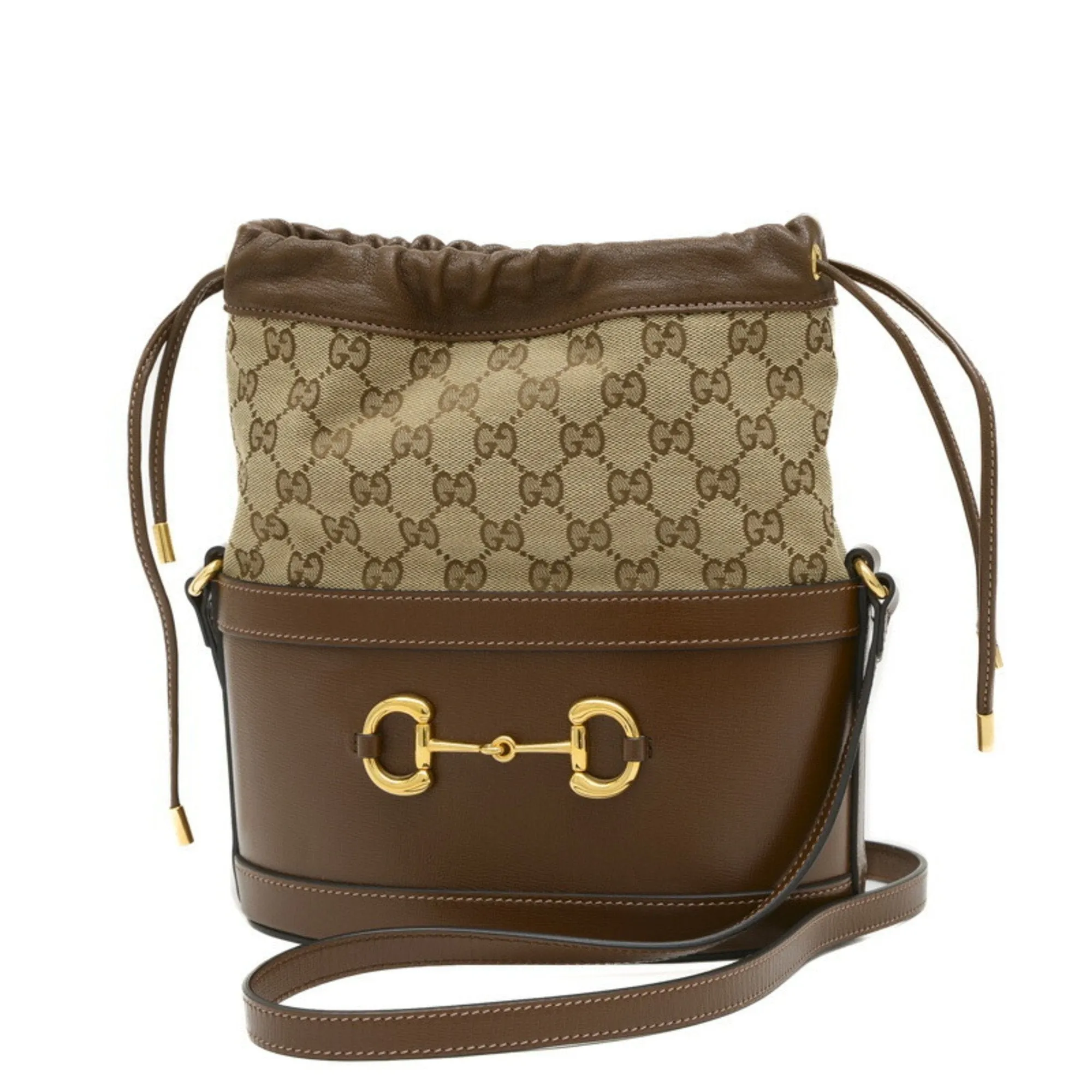 Gucci  Canvas Leather Shoulder Bag (Pre-Owned)