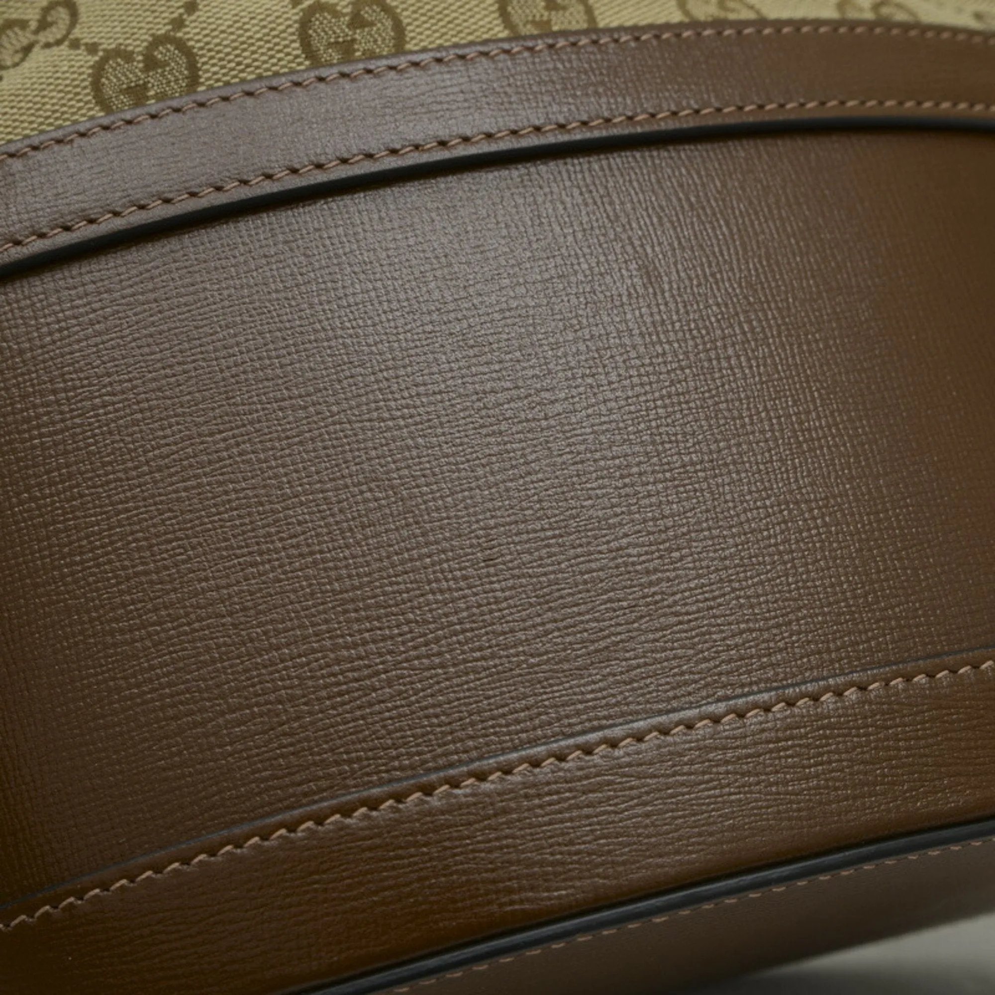 Gucci  Canvas Leather Shoulder Bag (Pre-Owned)