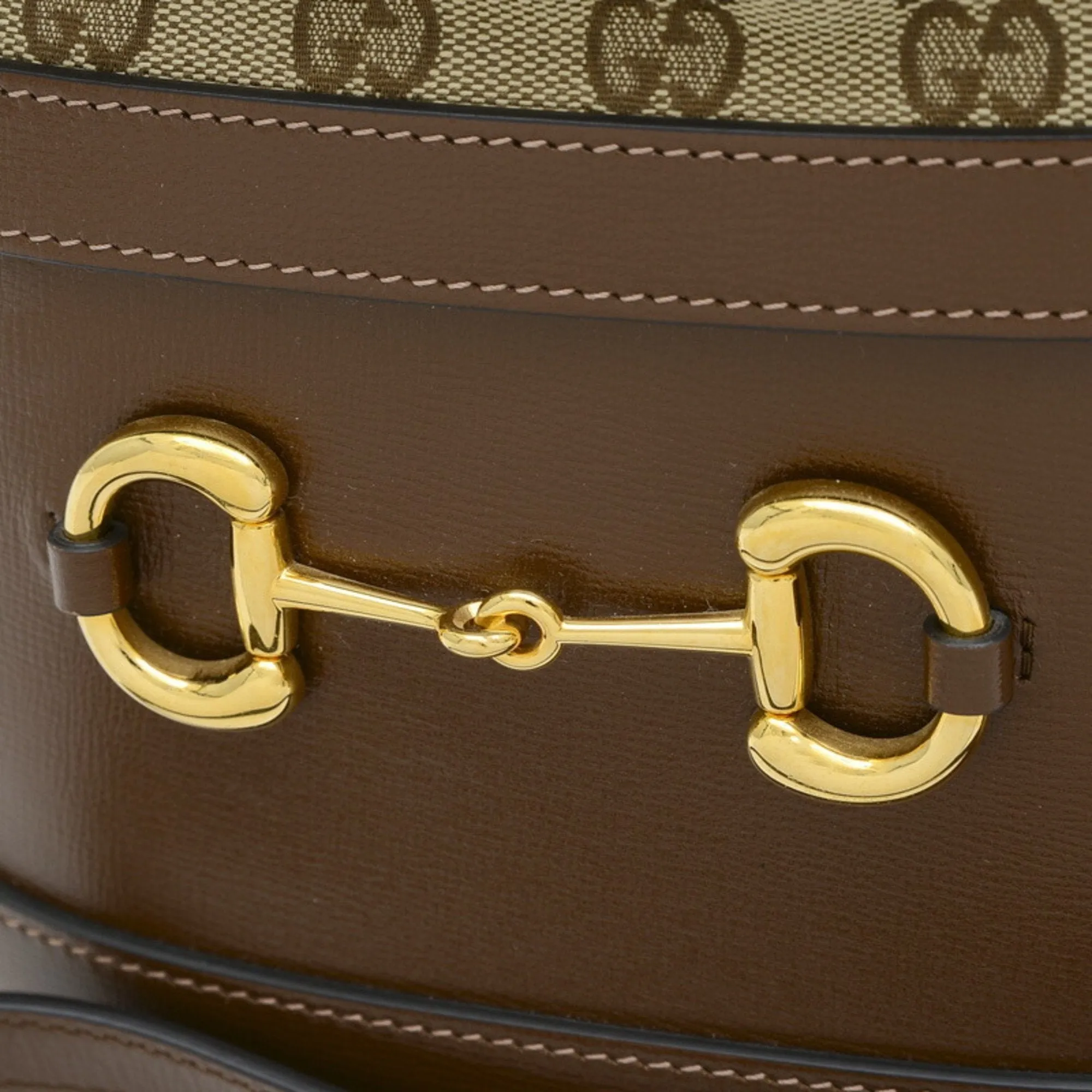 Gucci  Canvas Leather Shoulder Bag (Pre-Owned)