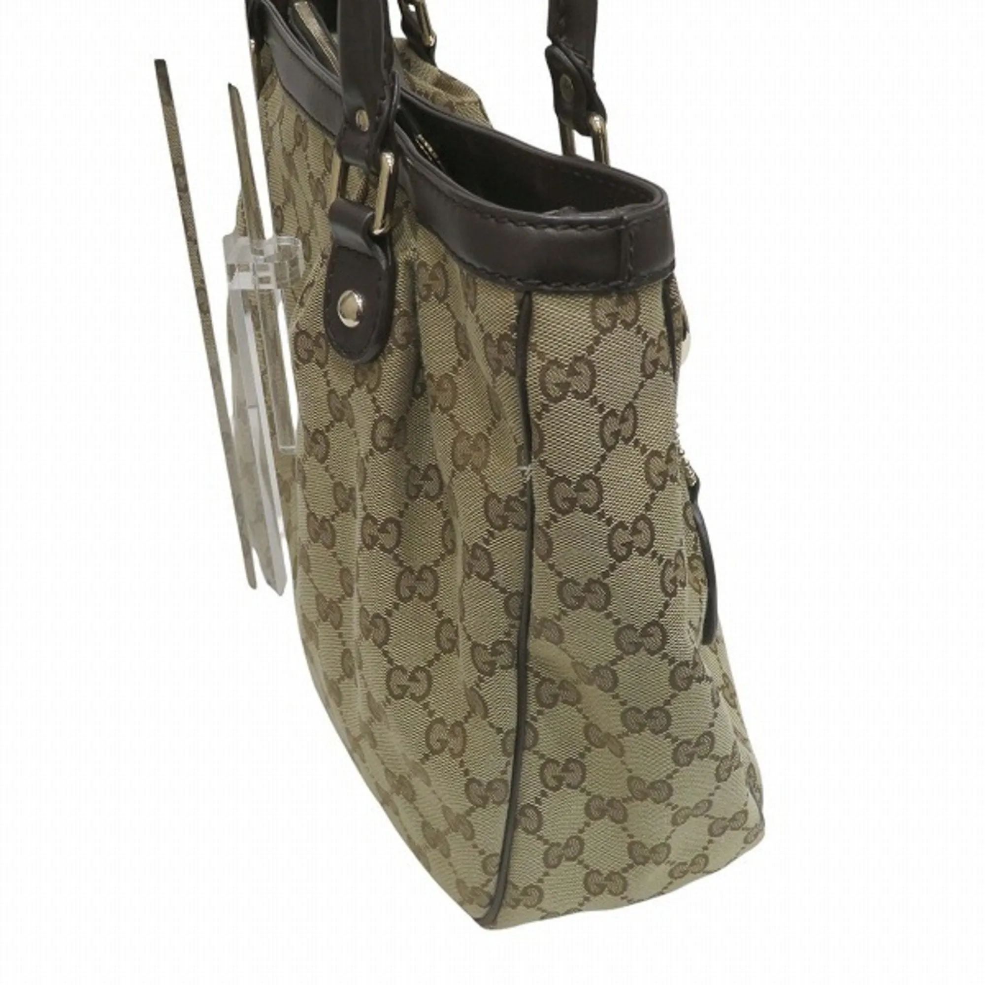 Gucci    Canvas Leather Shoulder Bag Tote Bag (Pre-Owned)