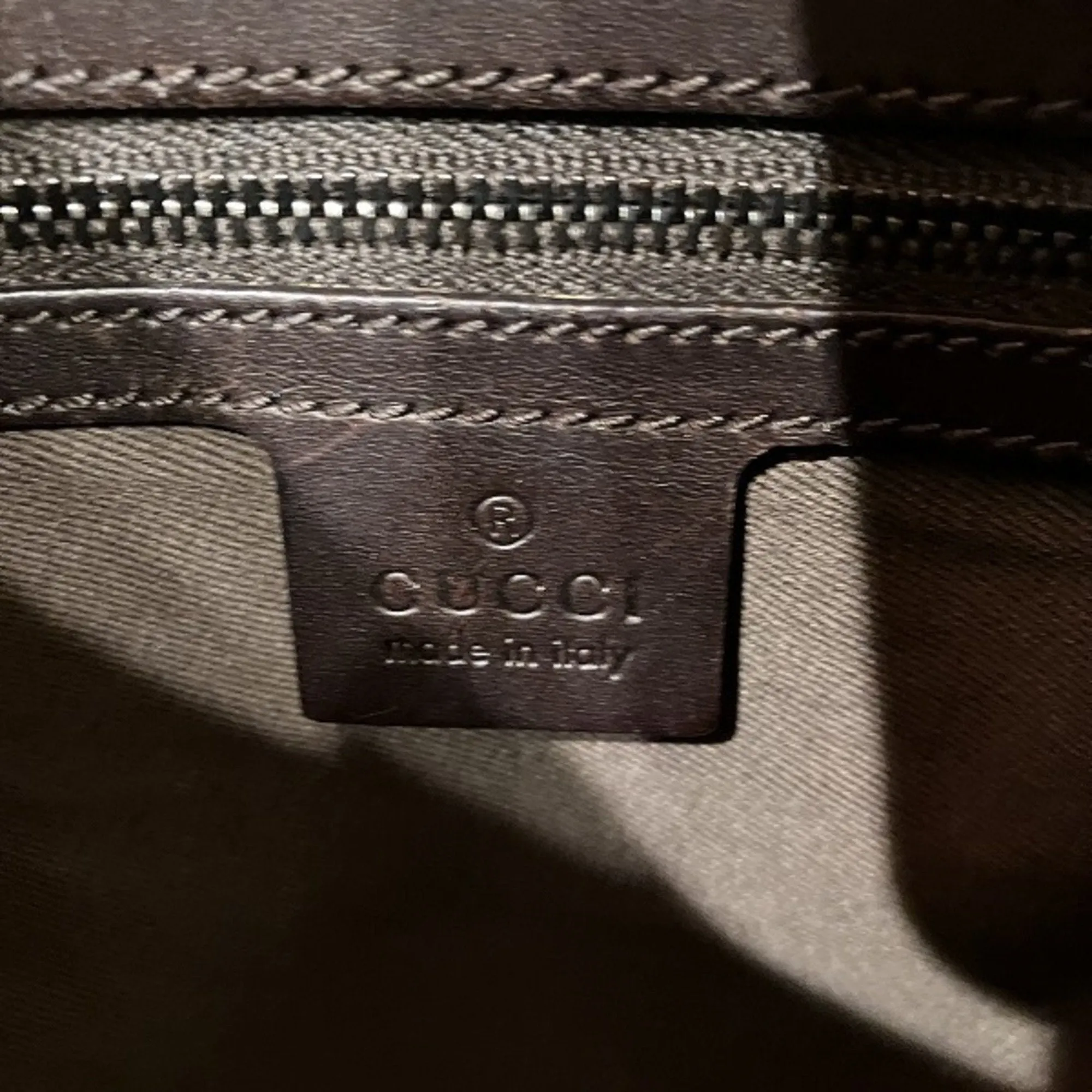 Gucci  Canvas Leather Wood Shoulder Bag (Pre-Owned)