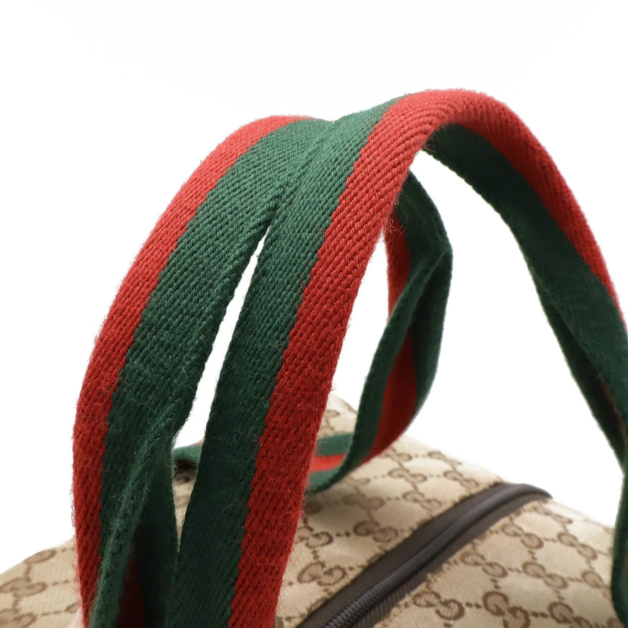 Gucci Gg Canvas     Color Canvas Leather Boston Bag Shoulder Bag (Pre-Owned)