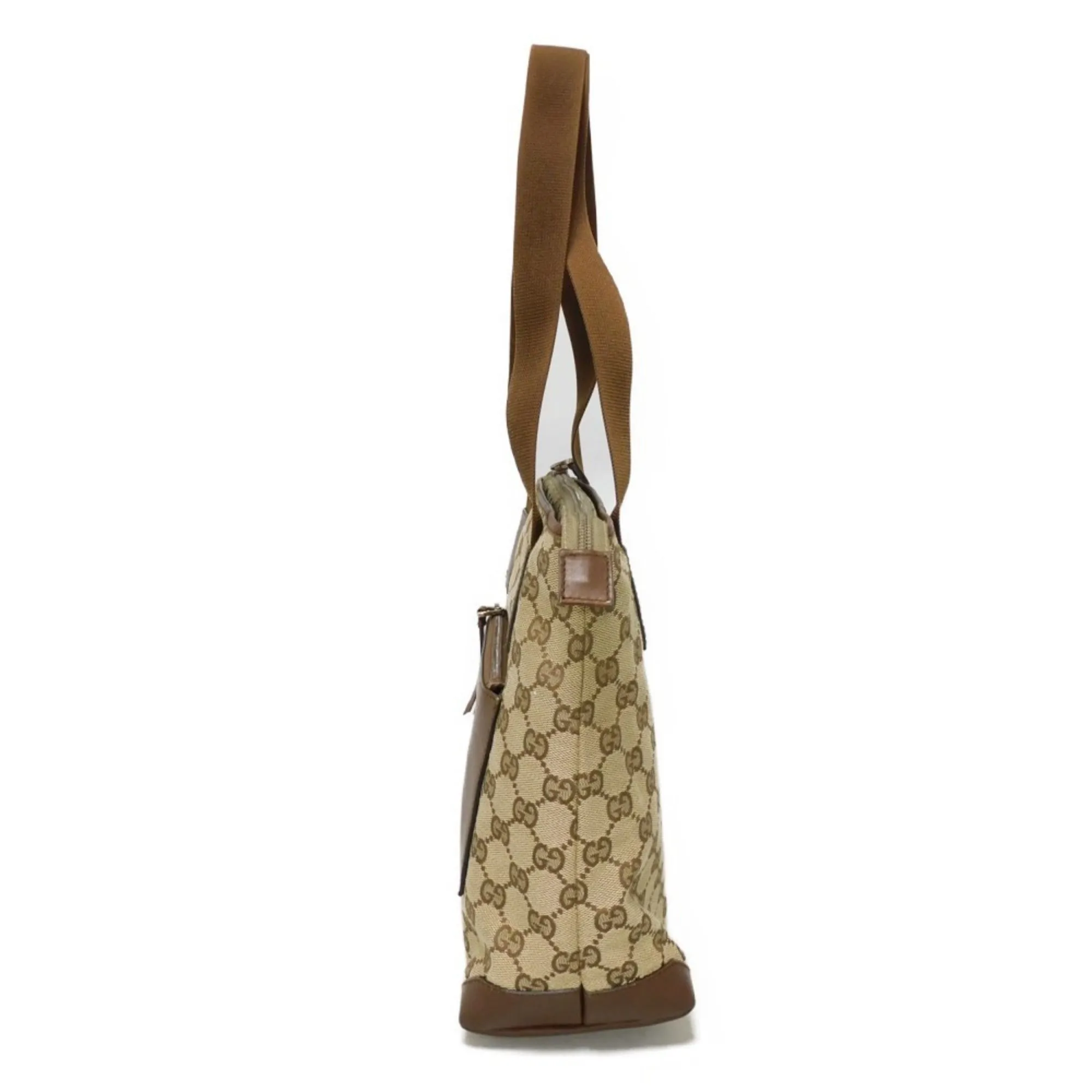 Gucci Gg Canvas  Gg Canvas Leather Shoulder Bag Tote Bag (Pre-Owned)