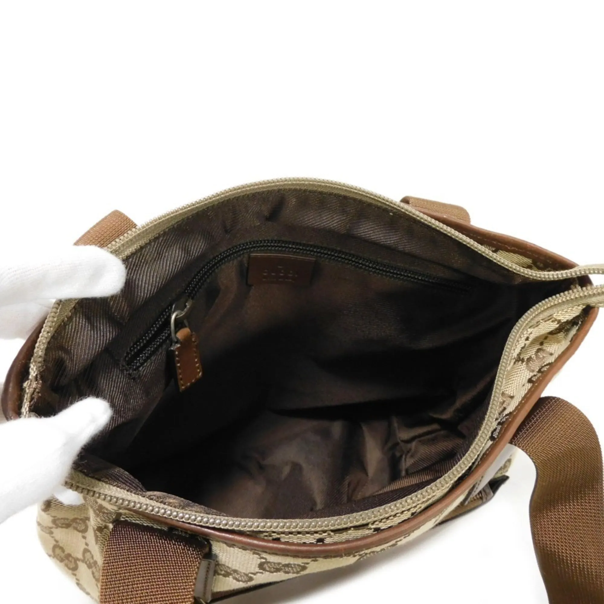 Gucci Gg Canvas  Gg Canvas Leather Shoulder Bag Tote Bag (Pre-Owned)
