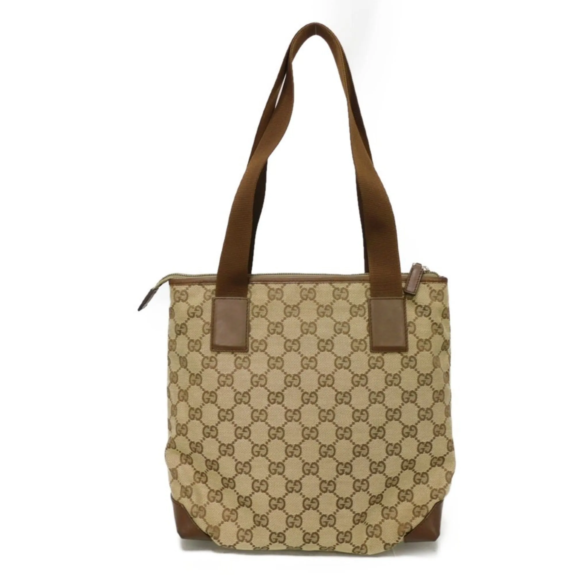 Gucci Gg Canvas  Gg Canvas Leather Shoulder Bag Tote Bag (Pre-Owned)